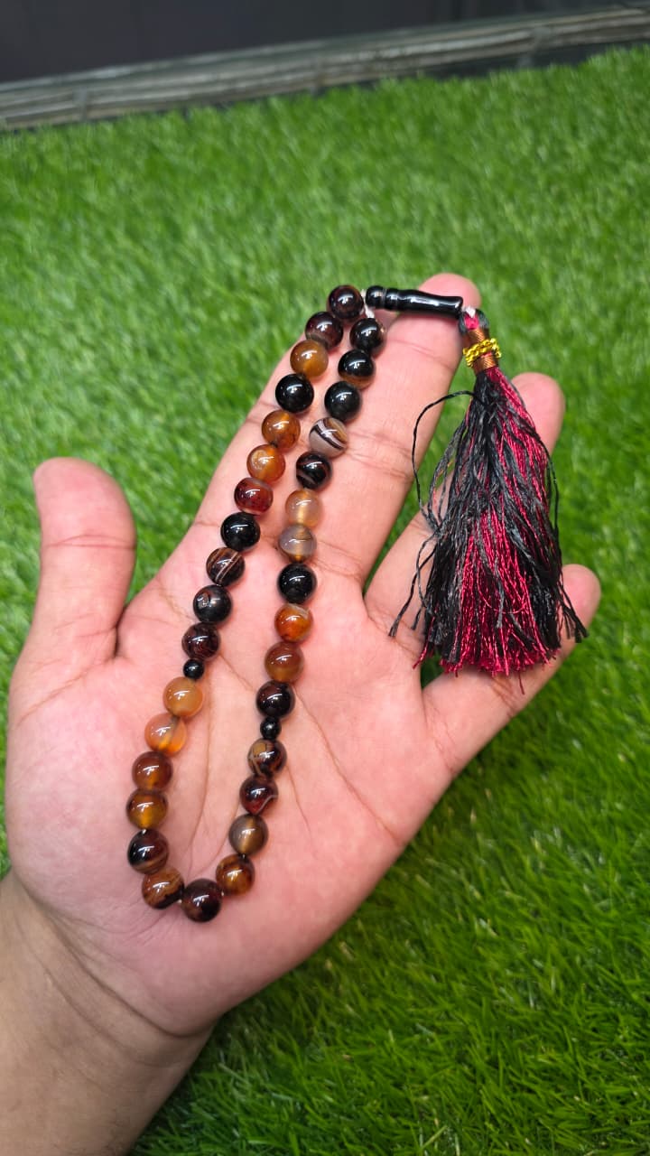 Natural Aqeeq Tasbeeh 33 Beads
