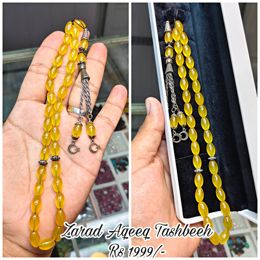 Zarad Aqeeq Tasbeeh (Original Stone)
