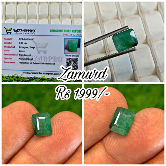 Premium Quality Zambian Zamurd With Lab Certifice