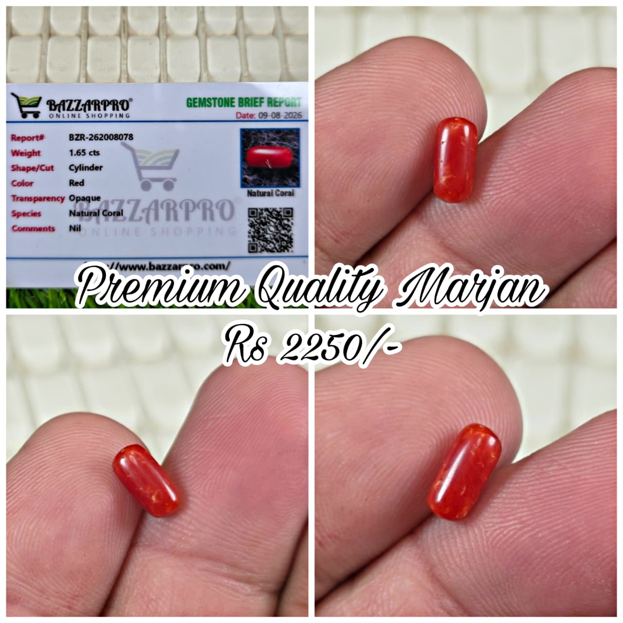 Premium Quality Marjan Stone With Lab Certificate