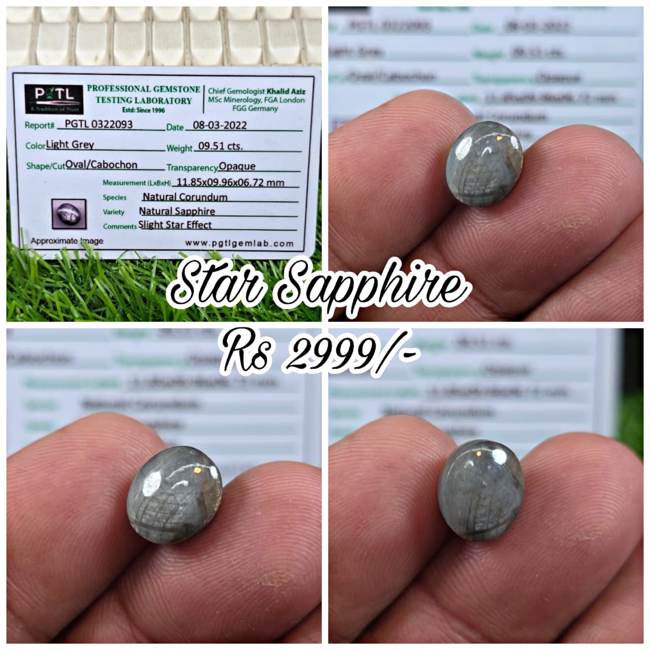 Natural Star Sapphire Stone With Lab Certificate