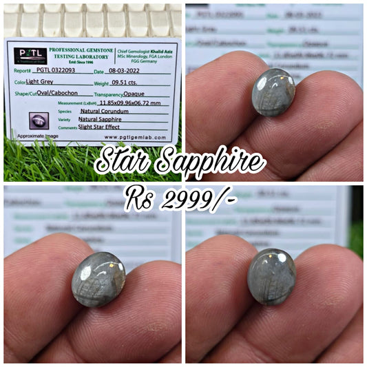 Natural Star Sapphire Stone With Lab Certificate