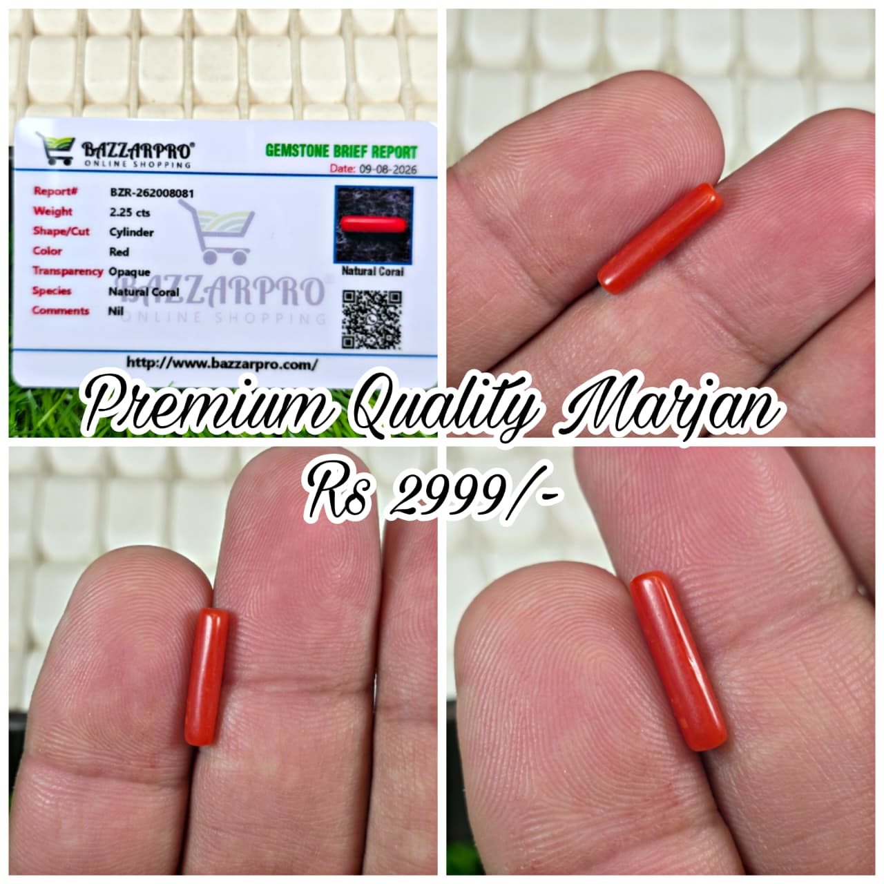 Premium Quality Marjan Stone With Lab Certificate