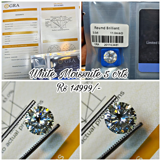 White Moissanite With Gra Lab Certificate