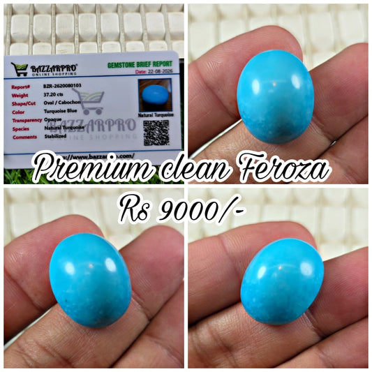 Natural Feroza Stone With Lab Certificate