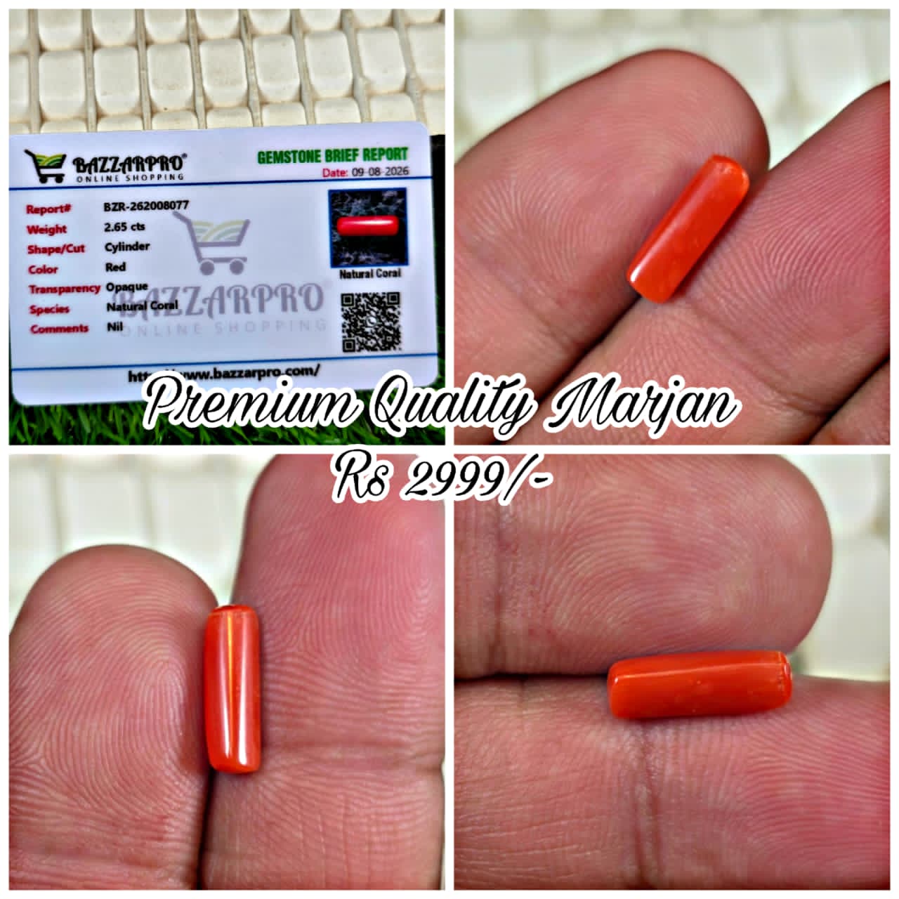 Premium Quality Marjan Stone With Lab Certificate
