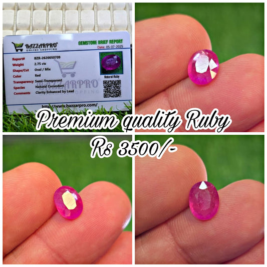 Natural Ruby Stone With Lab Certificate