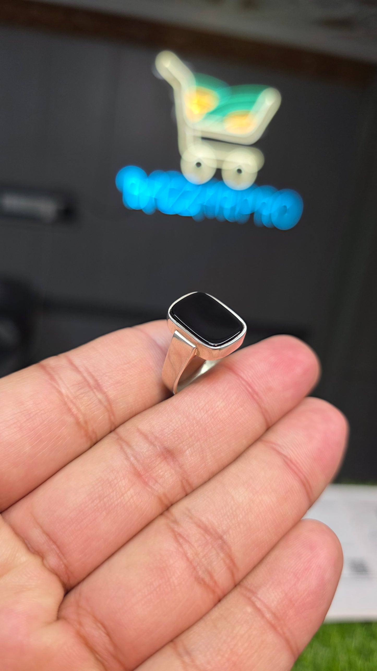 Premium Quality Black Aqeeq Ring