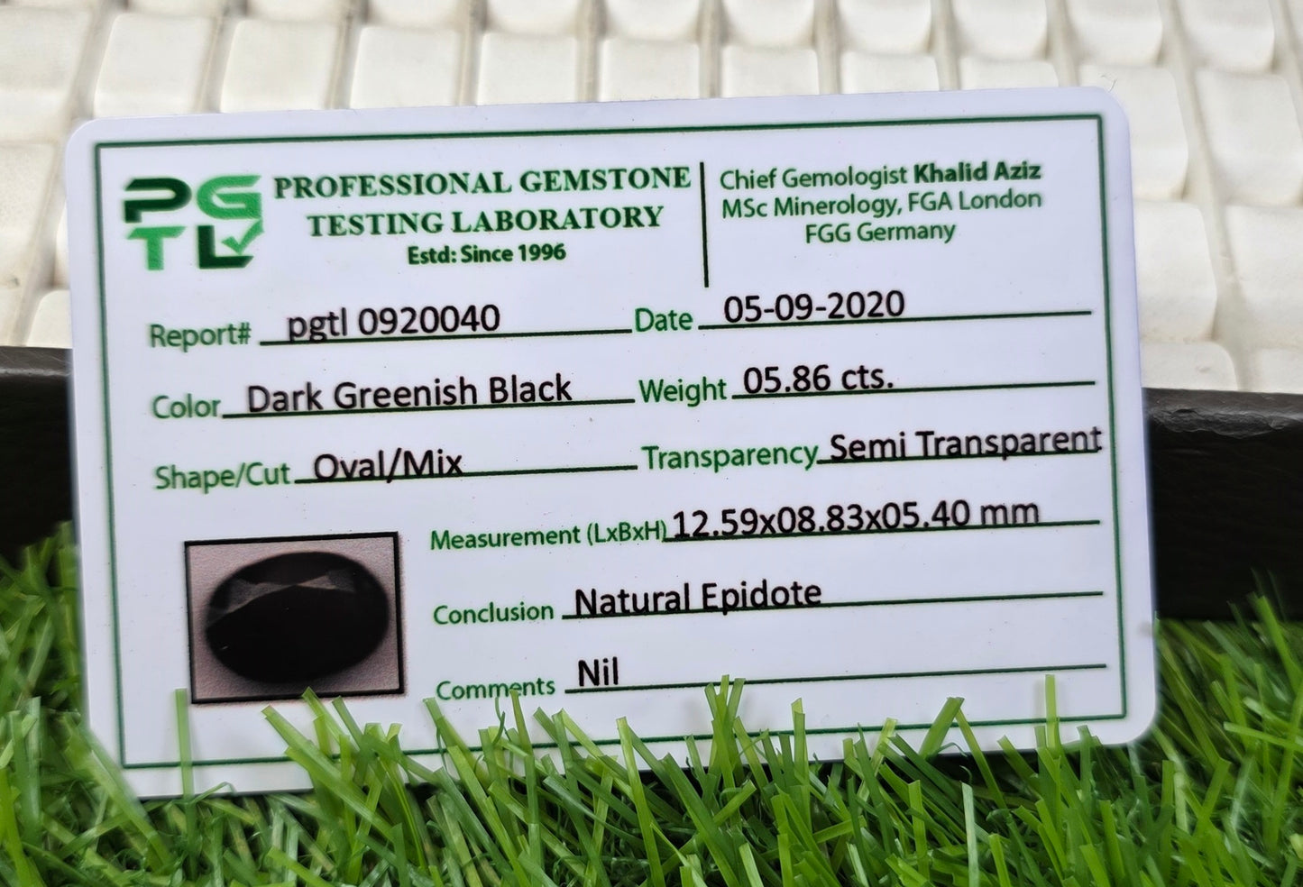 Epidote With Lab Certificate