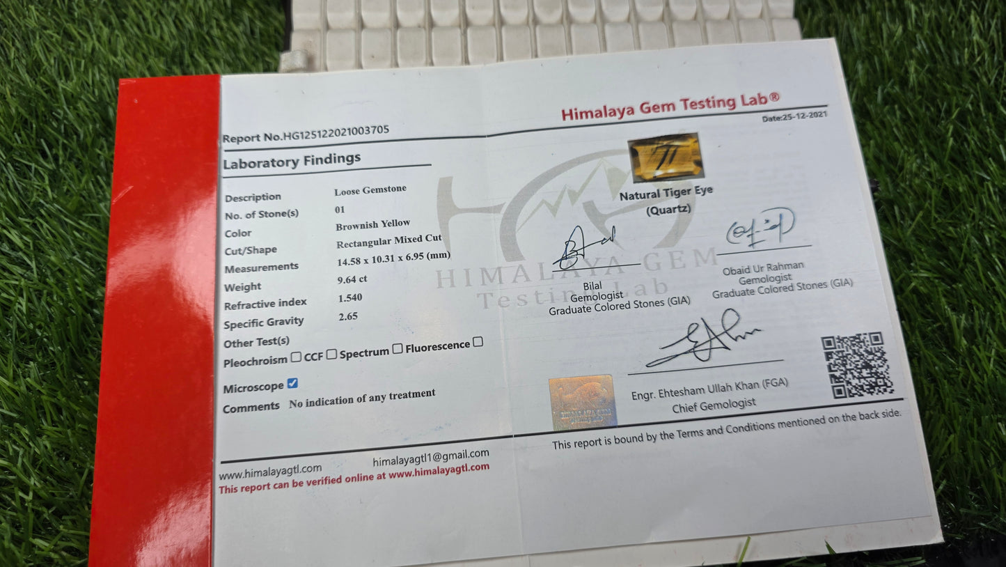 Tiger Stone With Lab Certificate