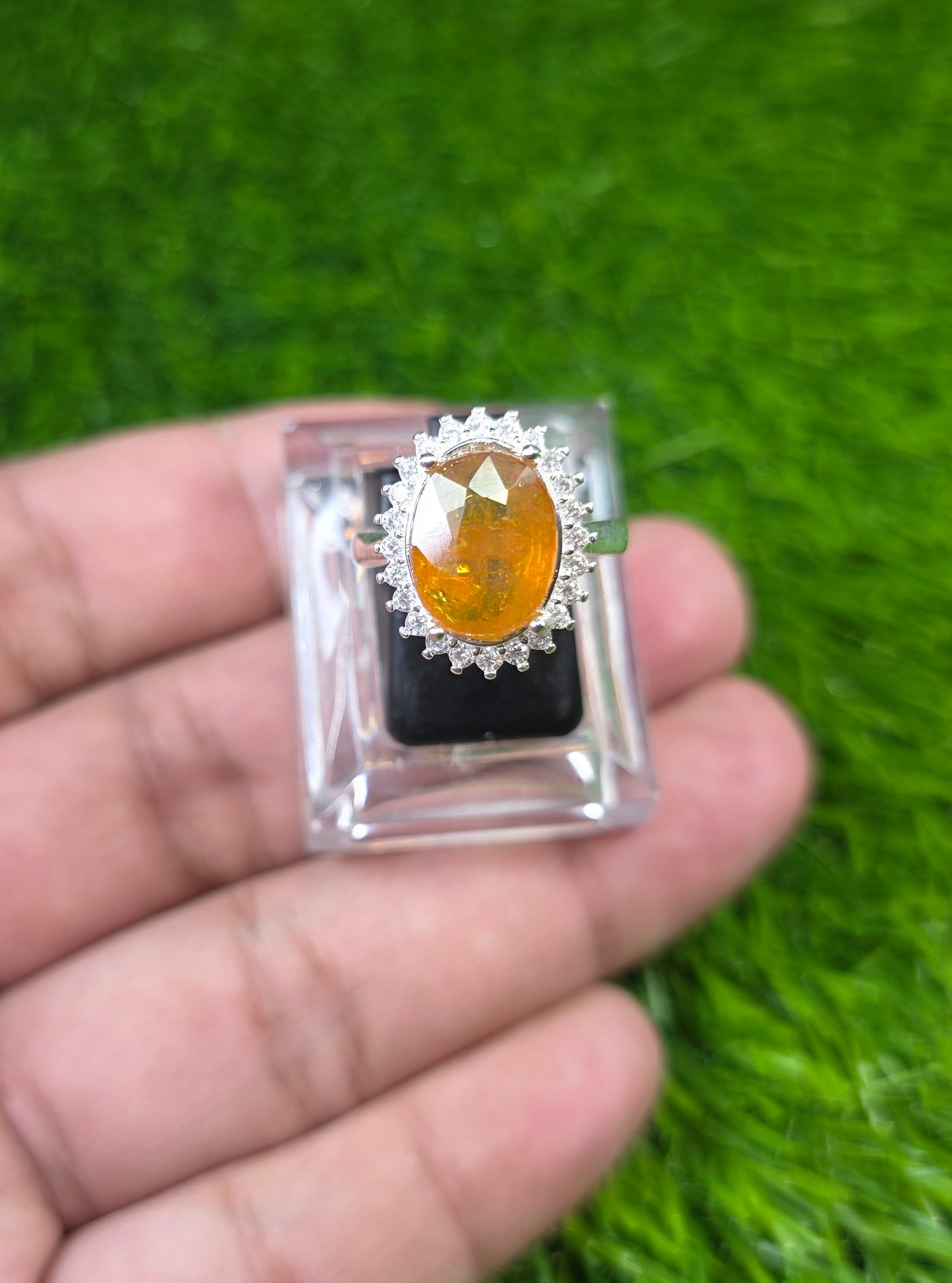 Premium Quality Pukhraj Ring (Ladies)
