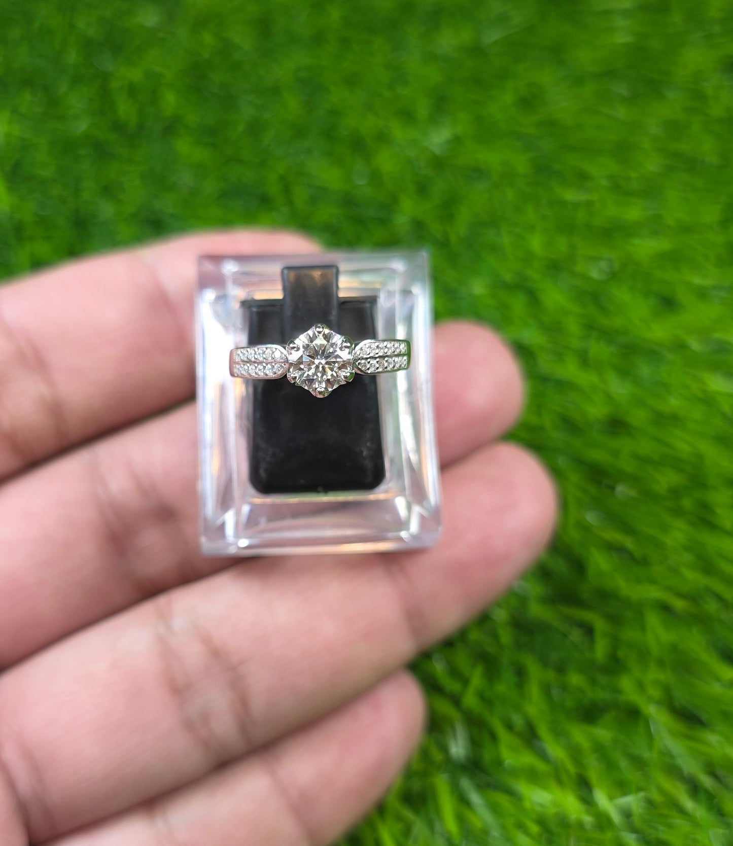 Premium Quality White Moissanite Ring (Ladies)