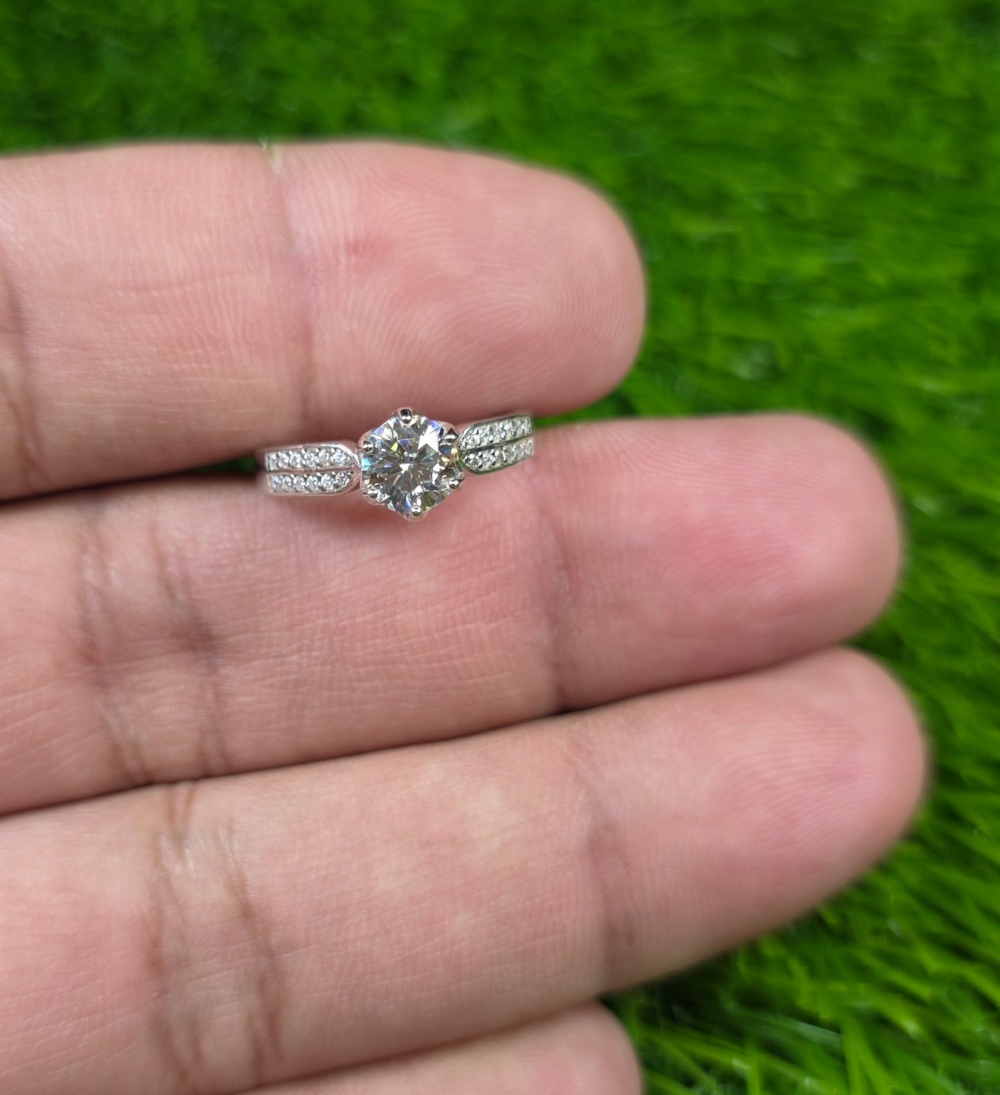 Premium Quality White Moissanite Ring (Ladies)