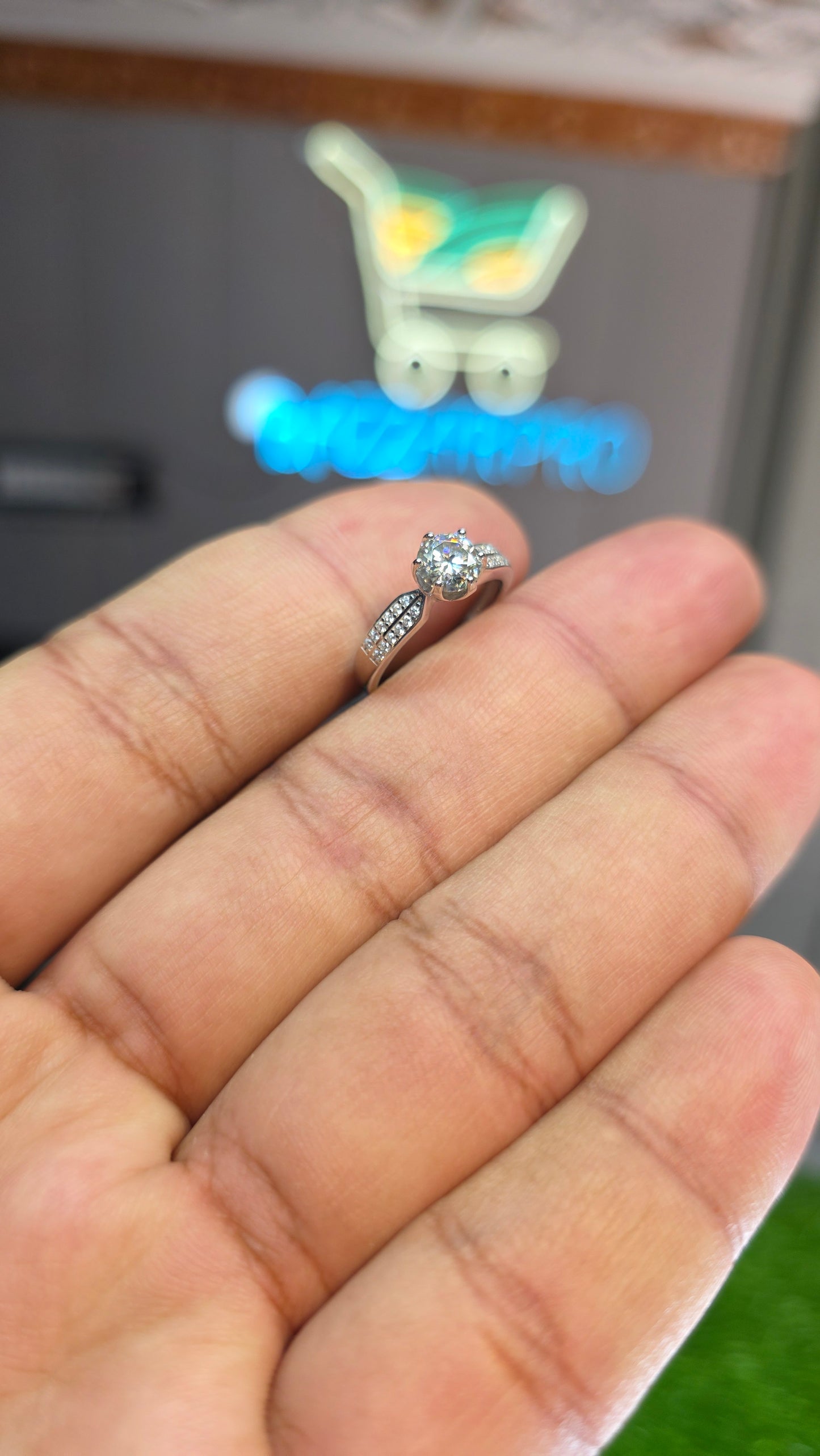 Premium Quality White Moissanite Ring (Ladies)