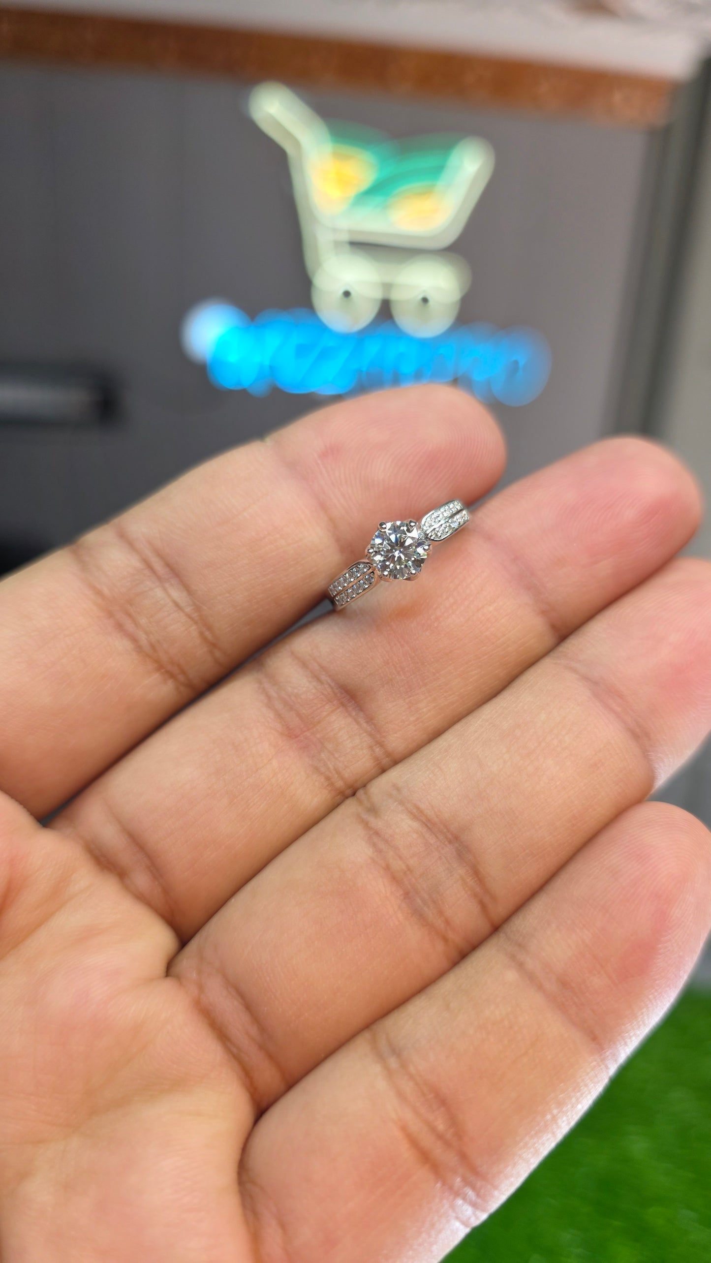 Premium Quality White Moissanite Ring (Ladies)