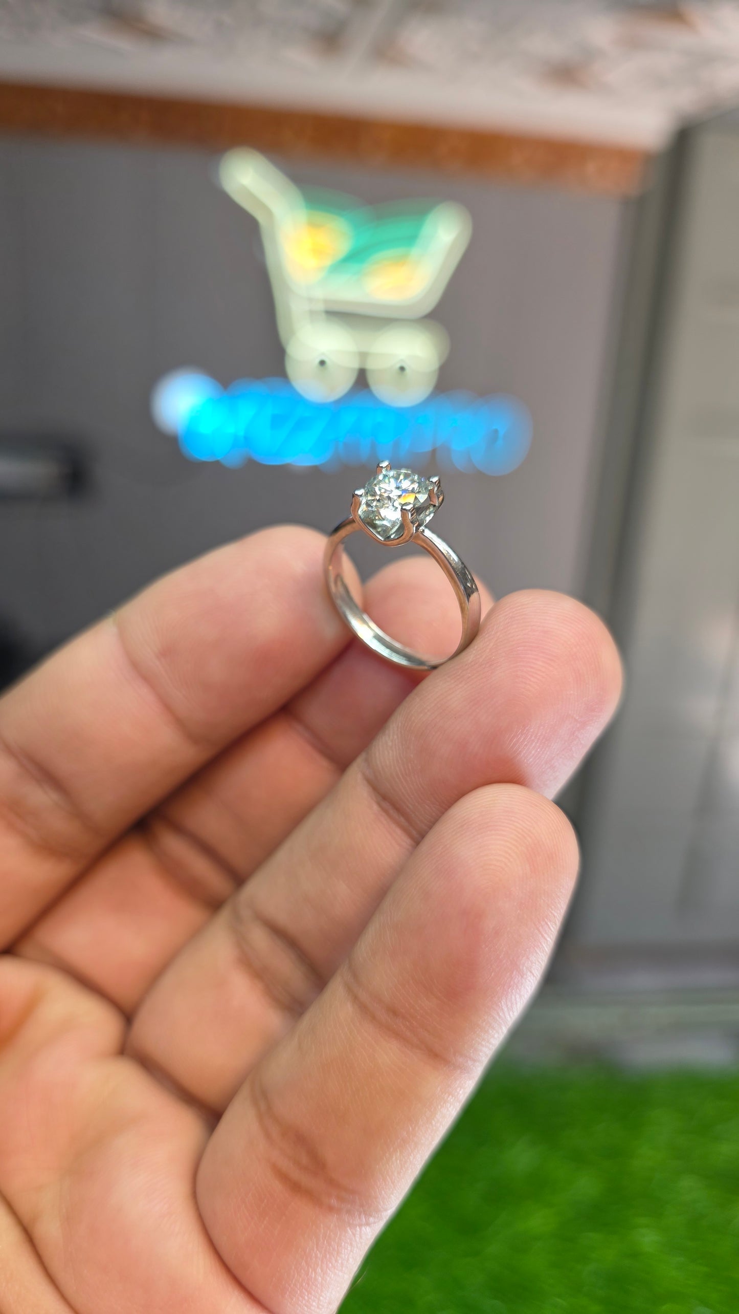 Premium Quality Couple White Moissanite Ring