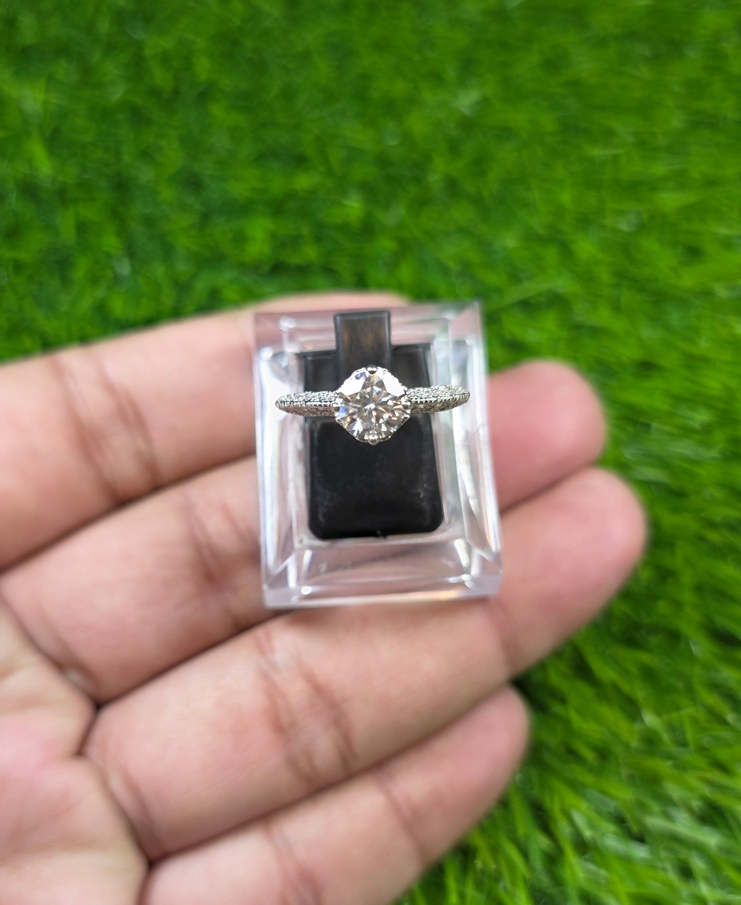 Premium Quality White Moissanite Ring (Ladies)