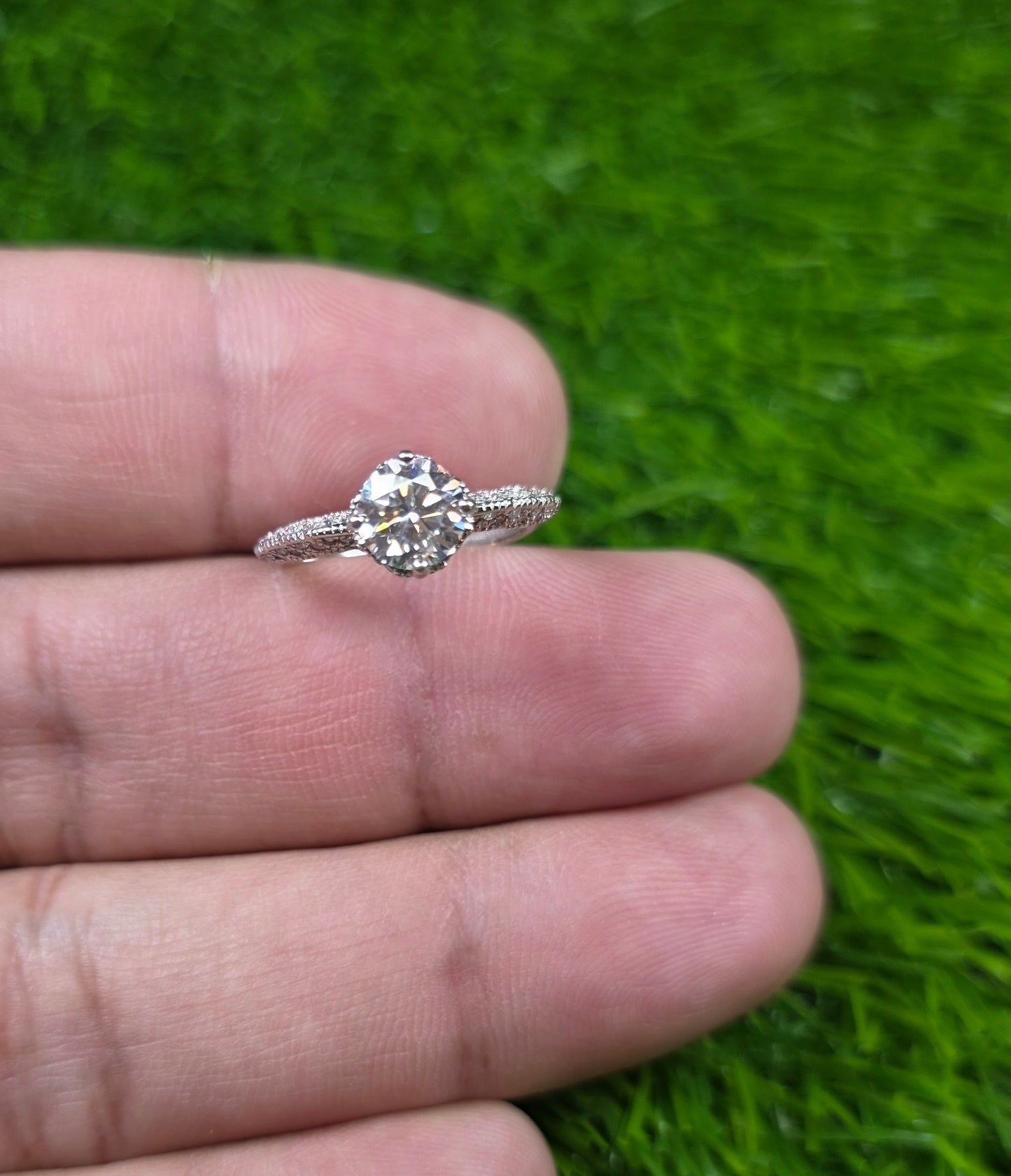 Premium Quality White Moissanite Ring (Ladies)