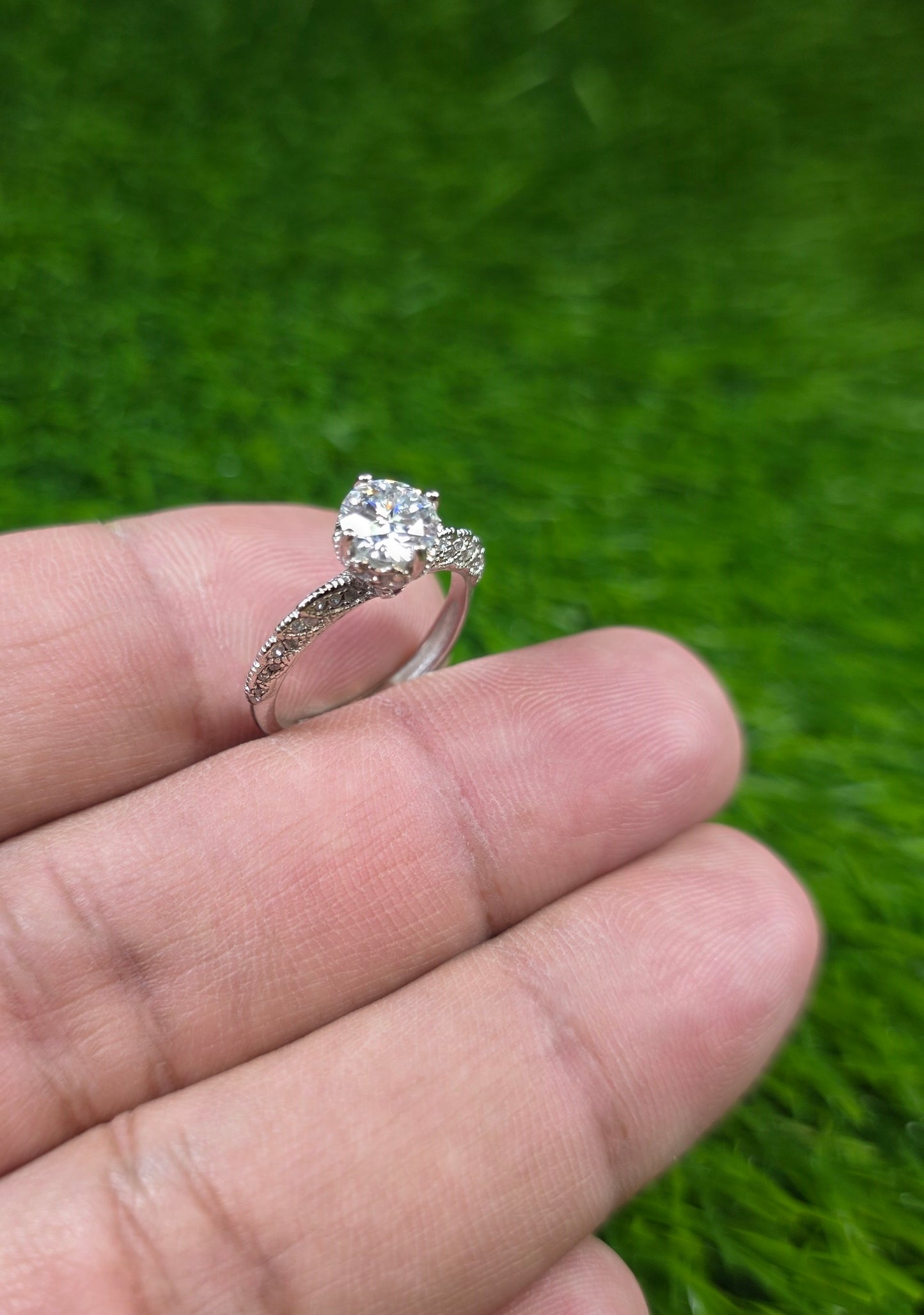 Premium Quality White Moissanite Ring (Ladies)