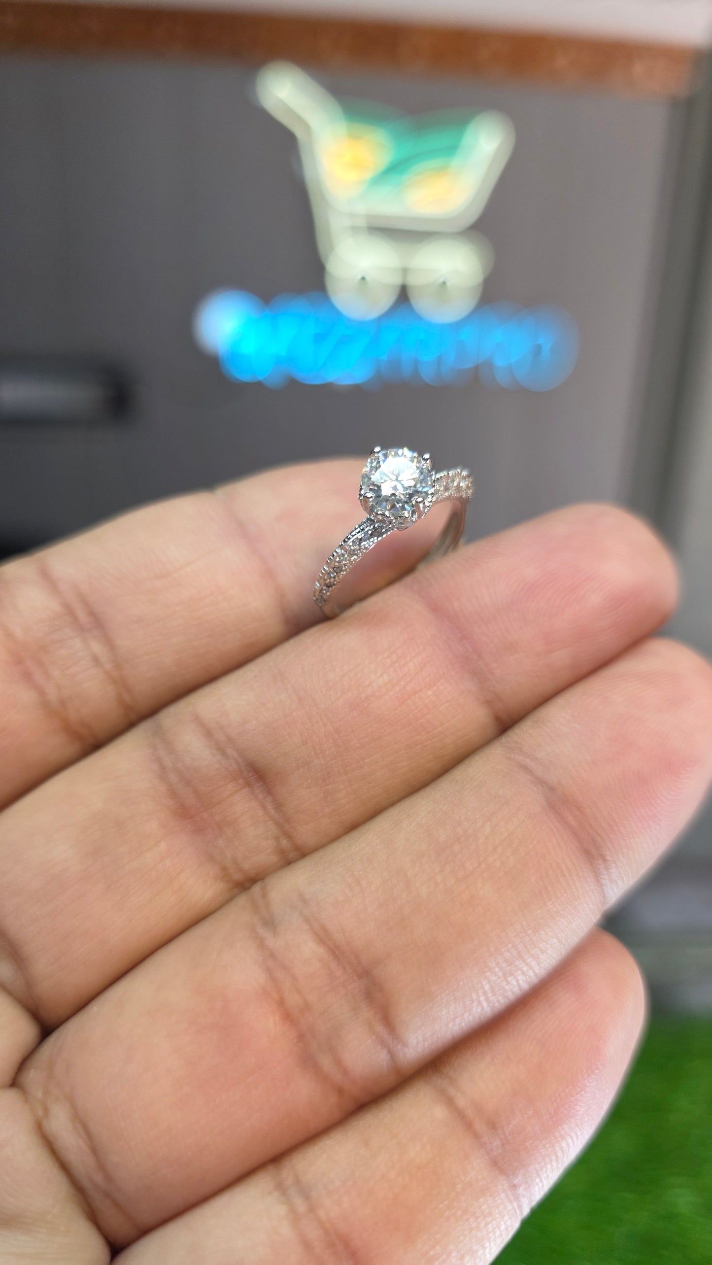 Premium Quality White Moissanite Ring (Ladies)