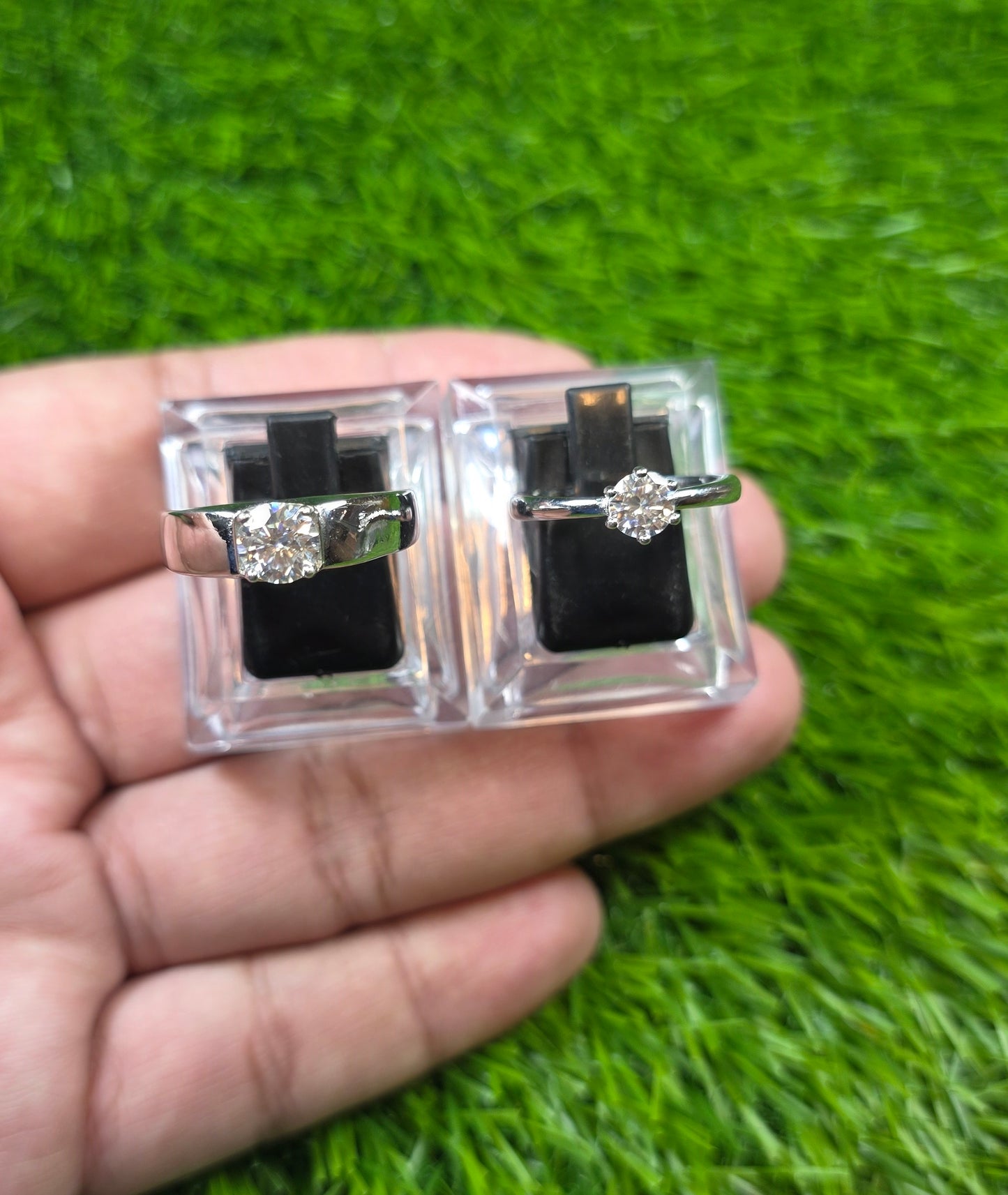Premium Quality Couple White Moissanite Ring (Couple)