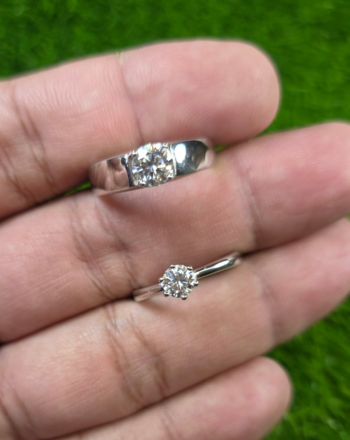 Premium Quality Couple White Moissanite Ring (Couple)