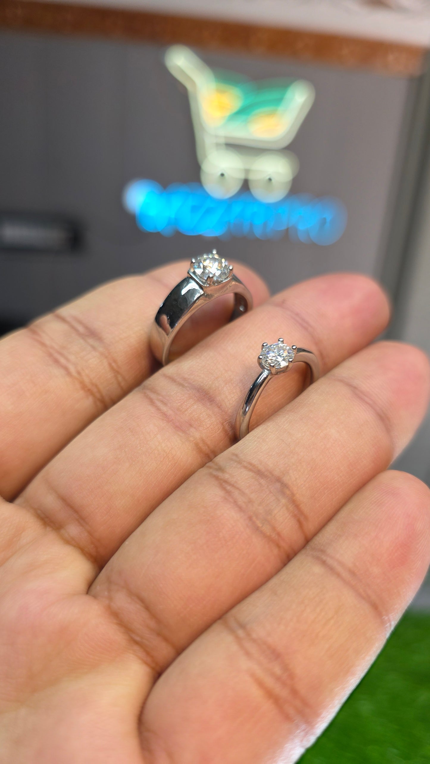 Premium Quality Couple White Moissanite Ring (Couple)