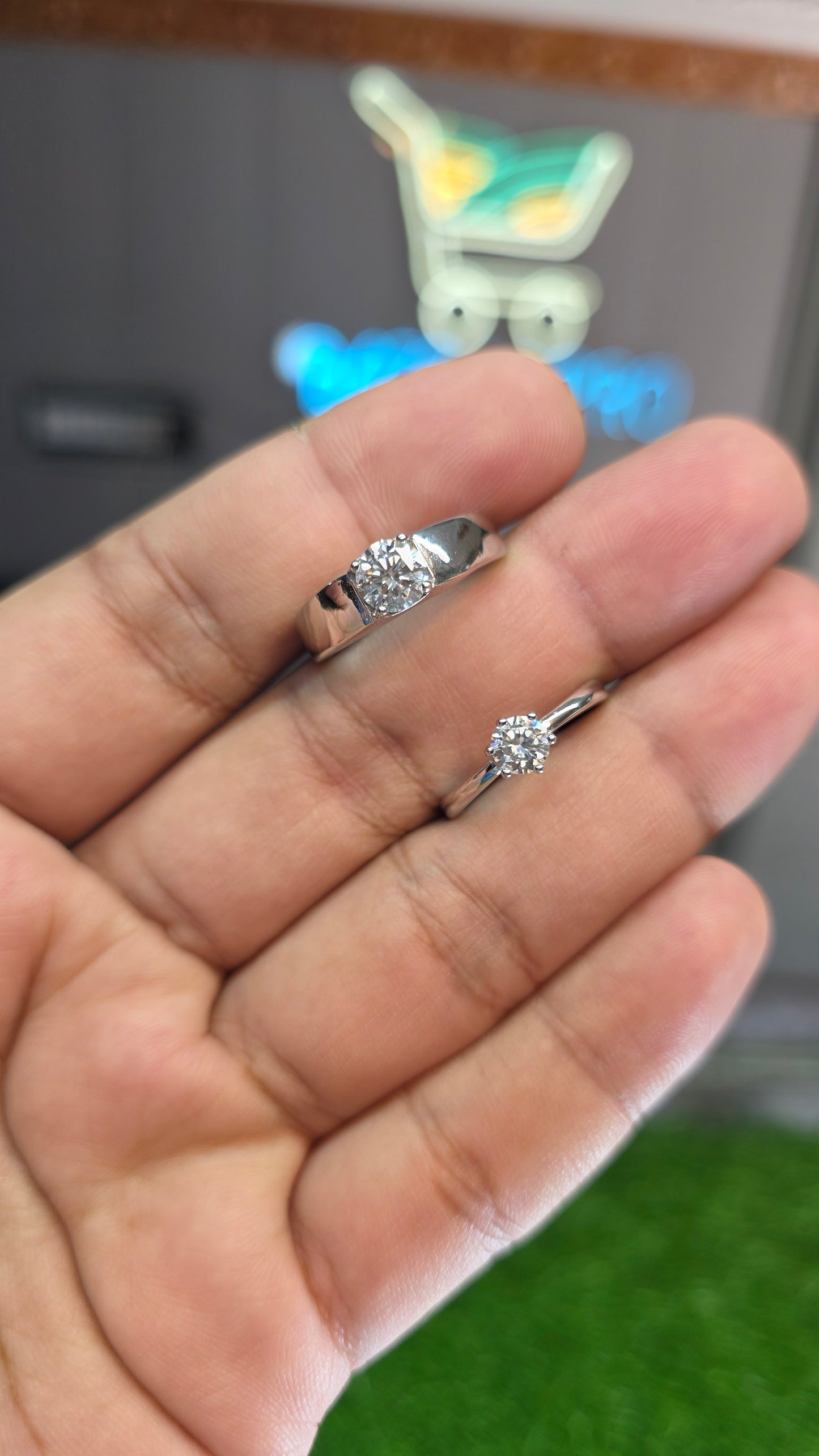 Premium Quality Couple White Moissanite Ring (Couple)