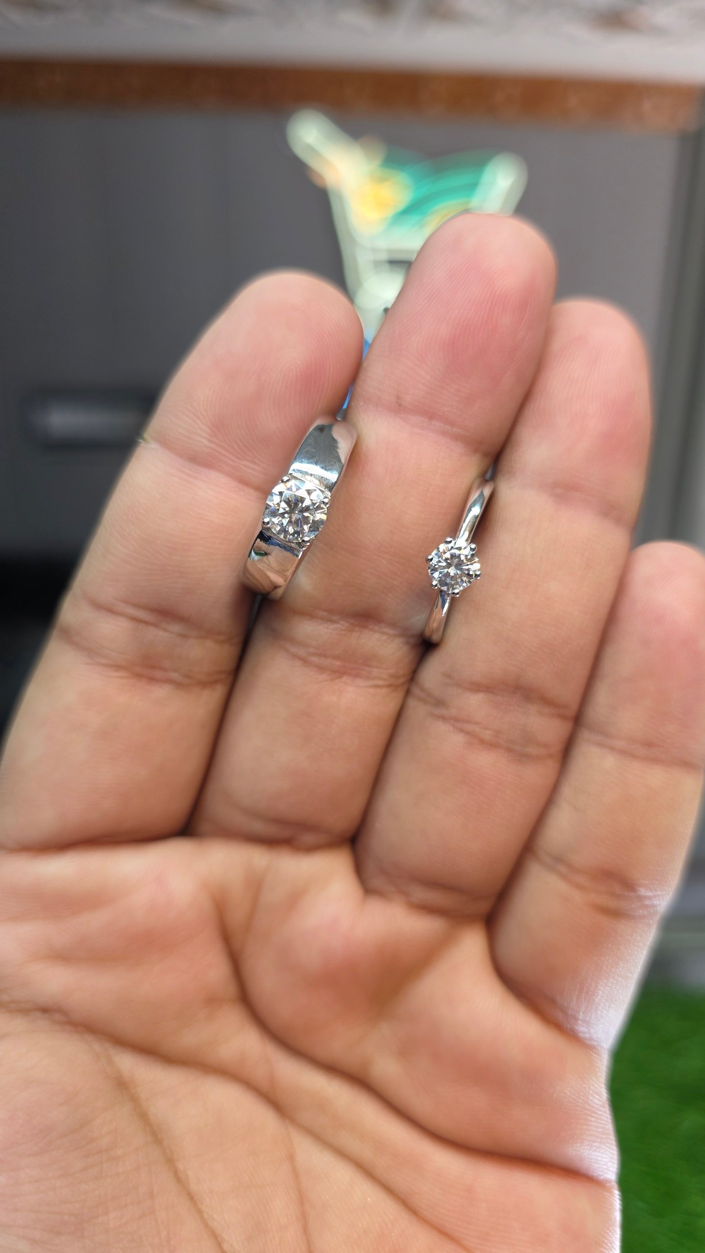 Premium Quality Couple White Moissanite Ring (Couple)