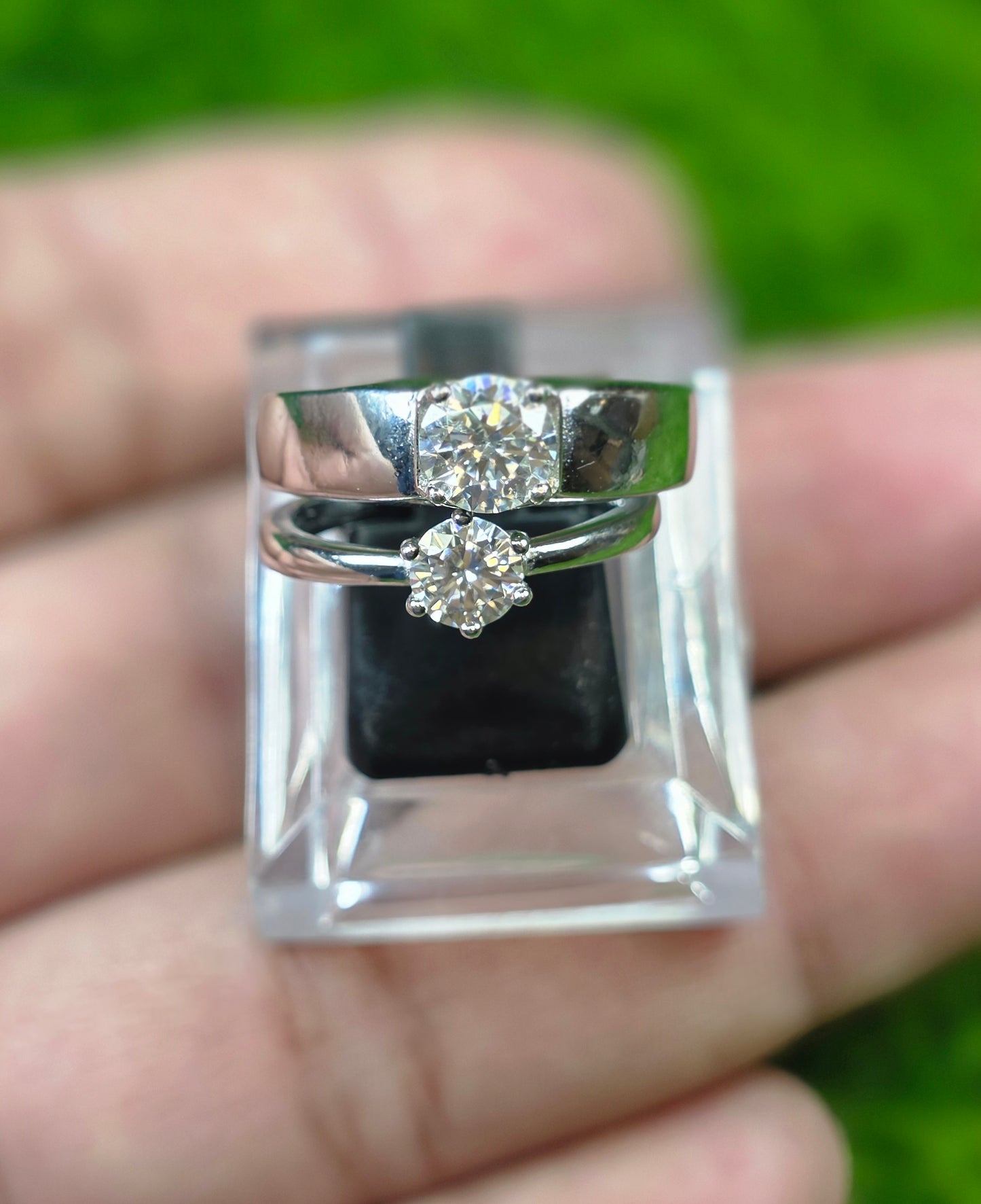 Premium Quality Couple White Moissanite Ring (Couple)