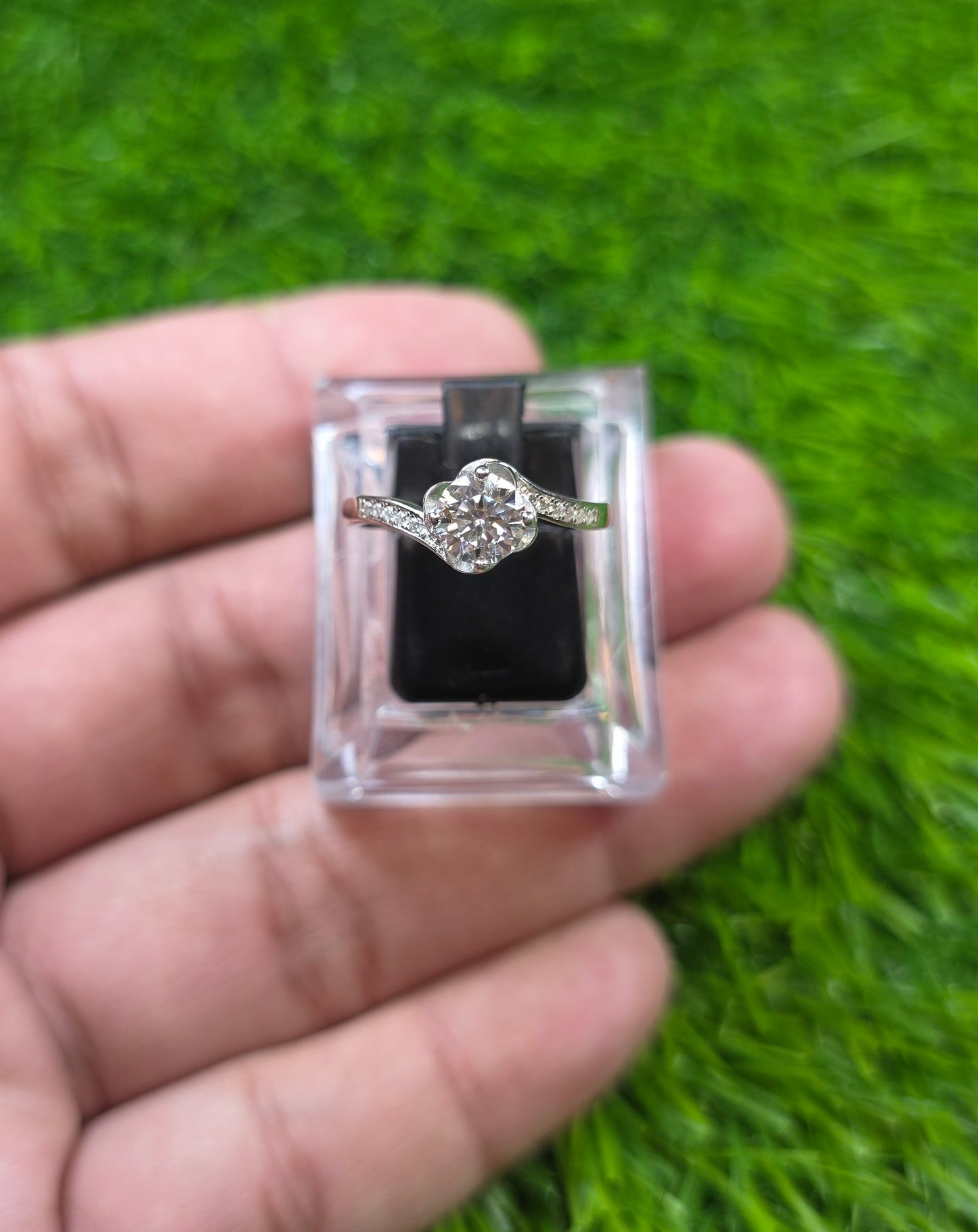 Premium Quality White Moissanite Ring (Ladies)