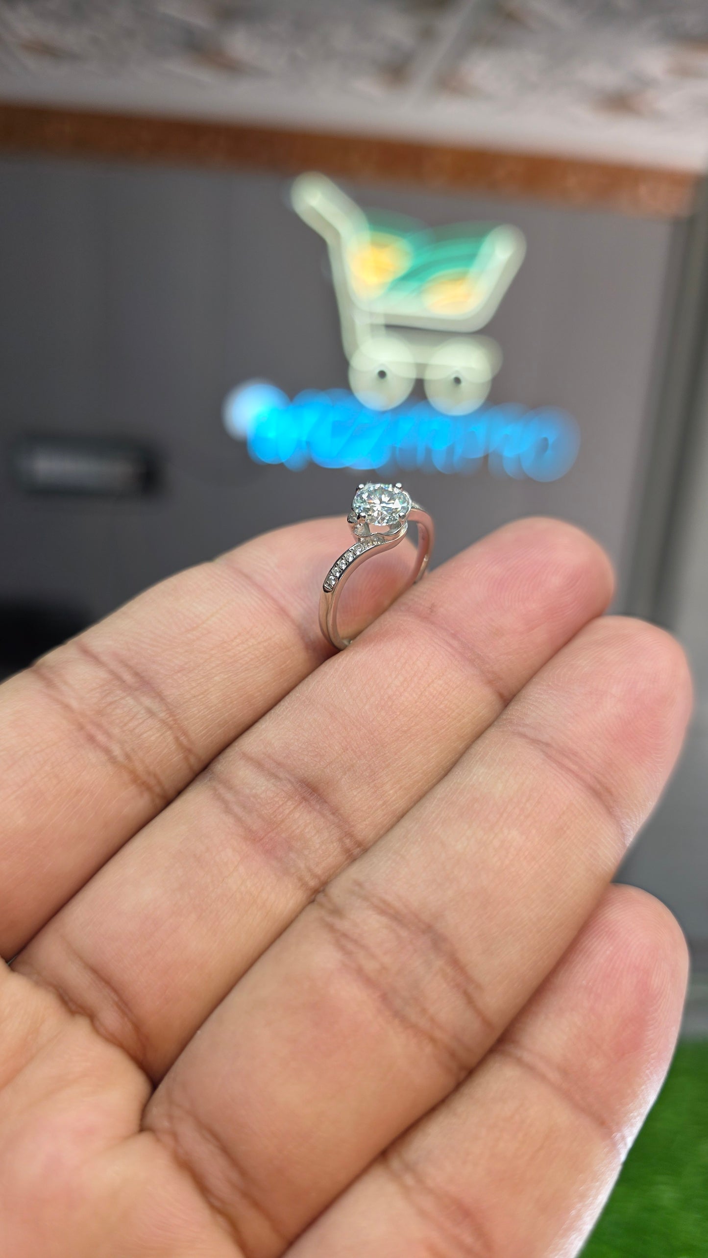 Premium Quality White Moissanite Ring (Ladies)