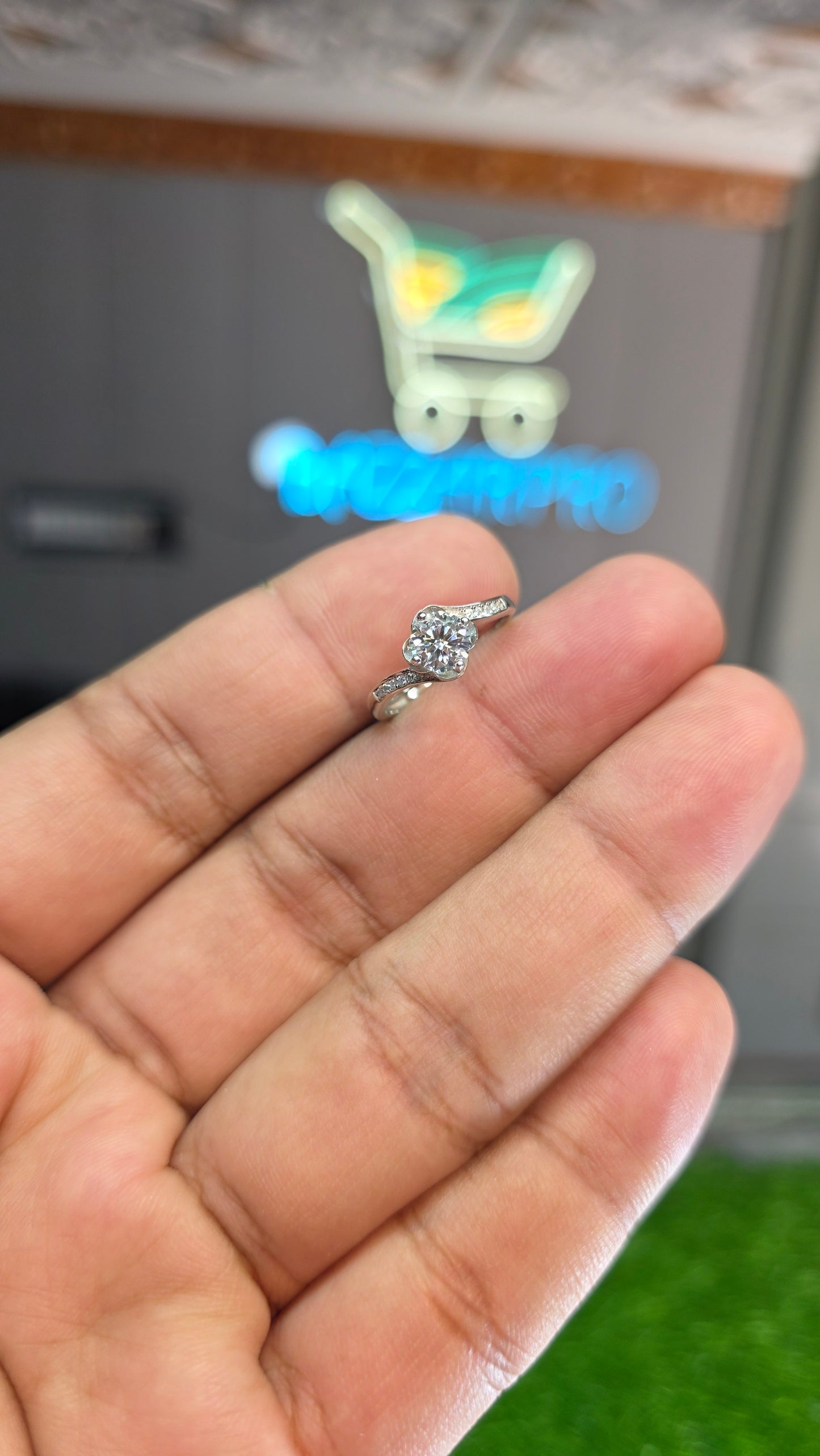 Premium Quality White Moissanite Ring (Ladies)