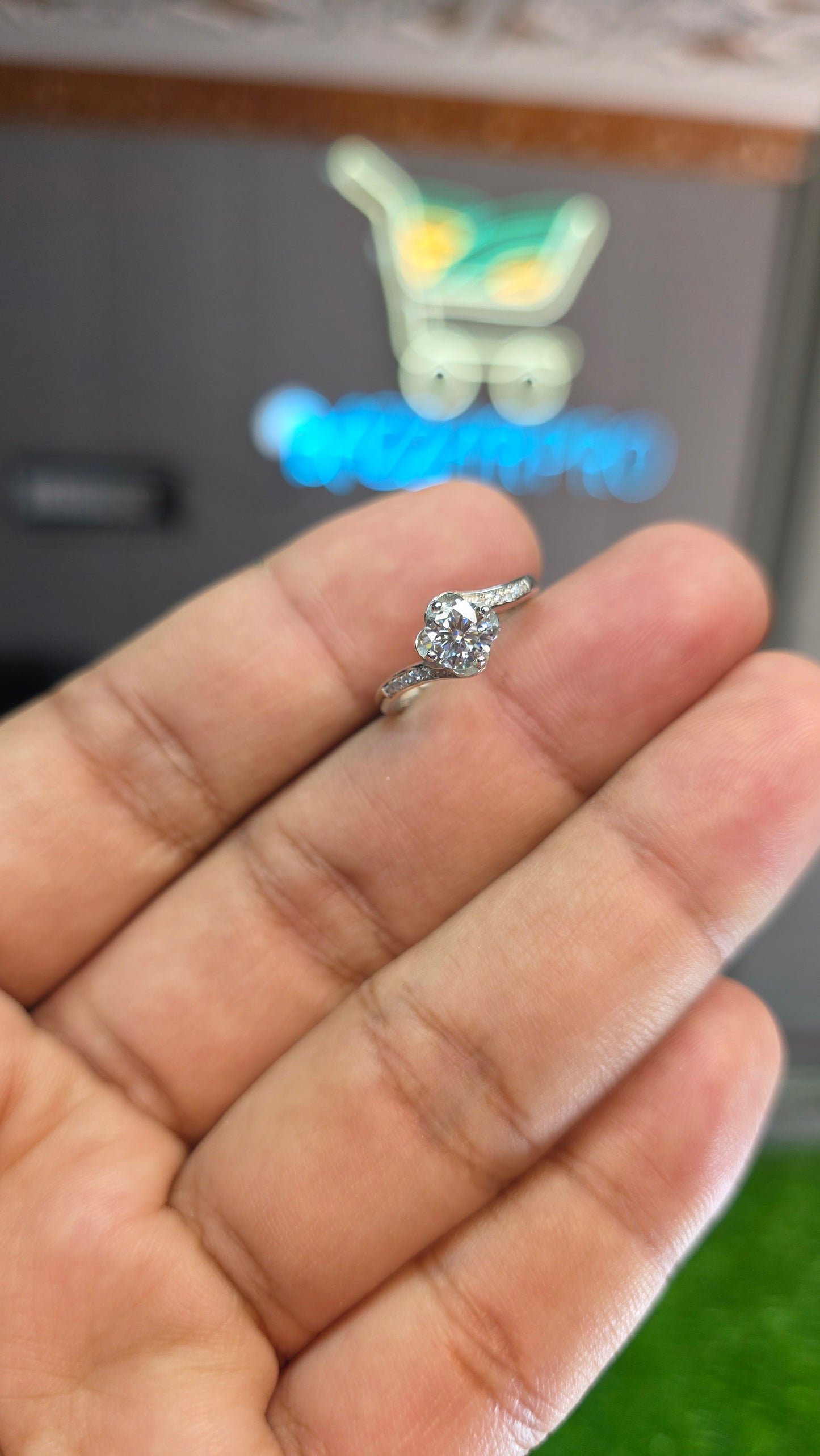 Premium Quality White Moissanite Ring (Ladies)