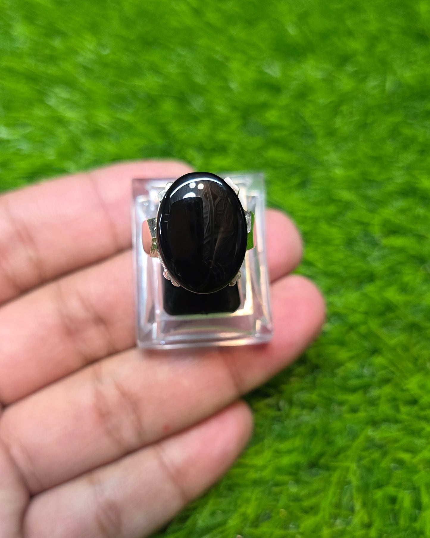 Premium Quality Black Aqeeq Ring