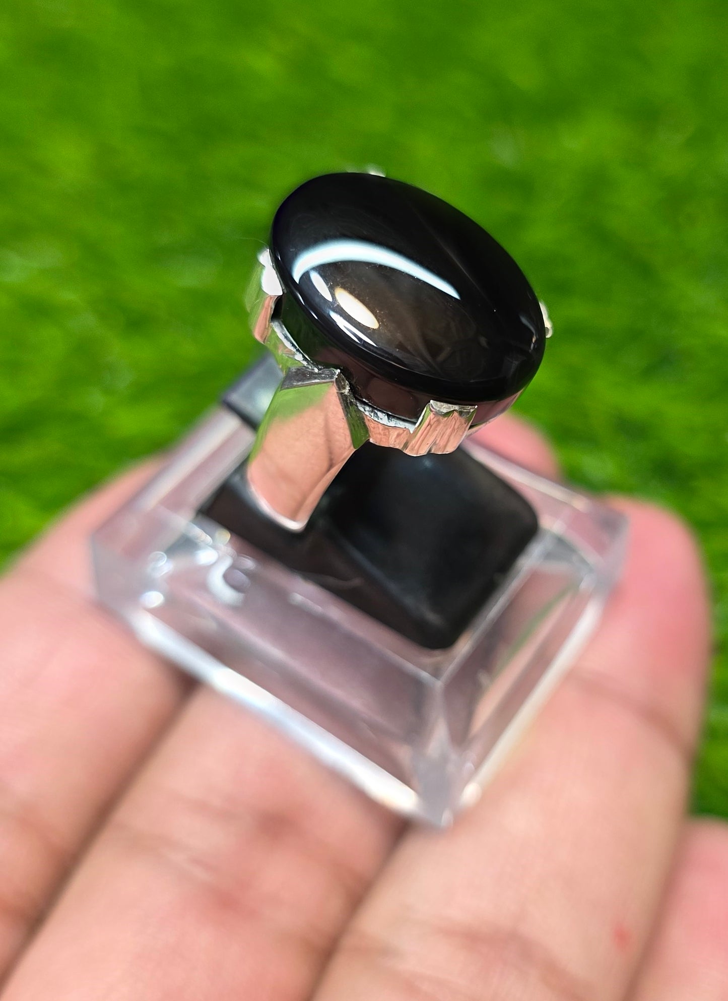 Premium Quality Black Aqeeq Ring