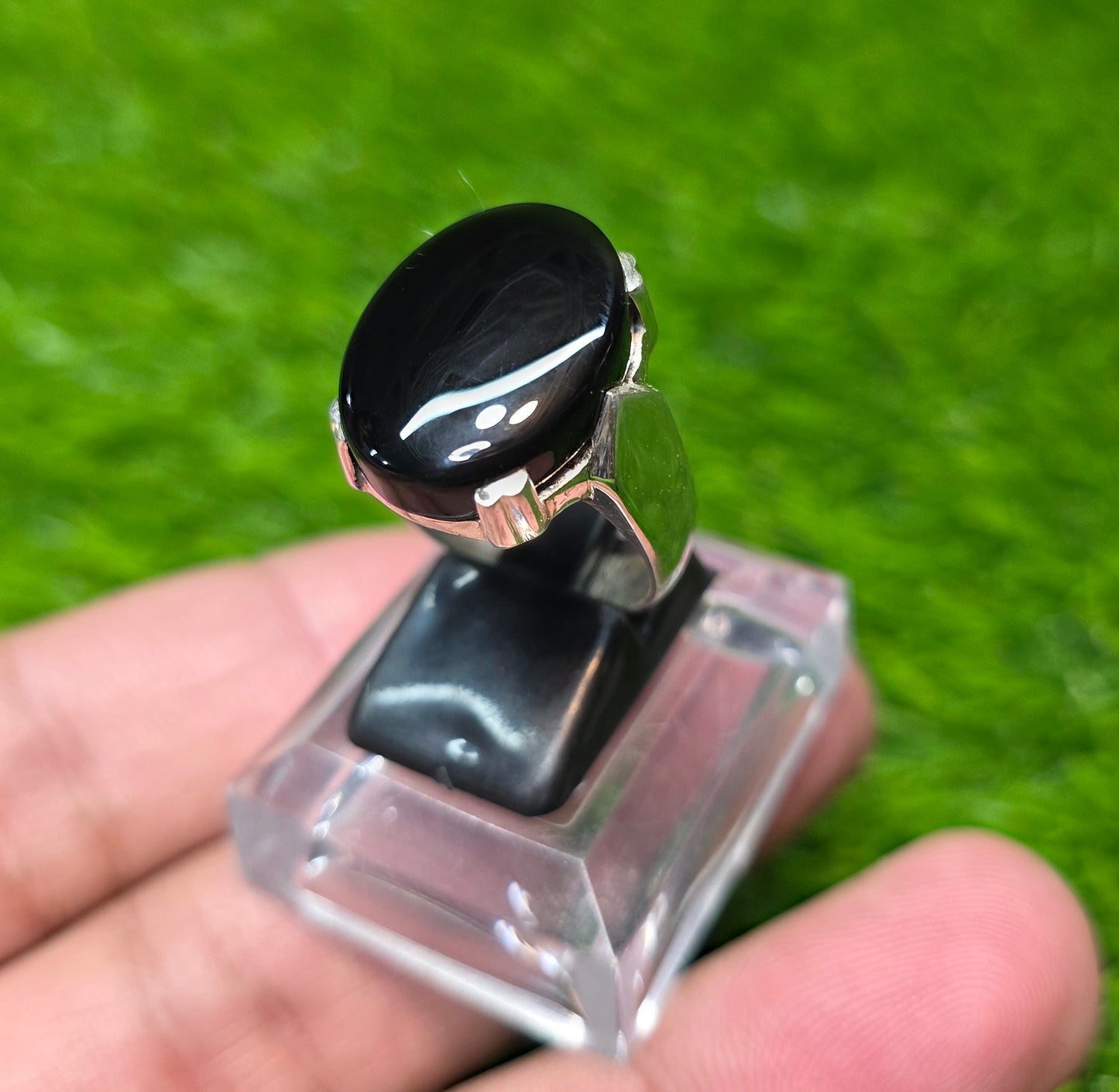 Premium Quality Black Aqeeq Ring