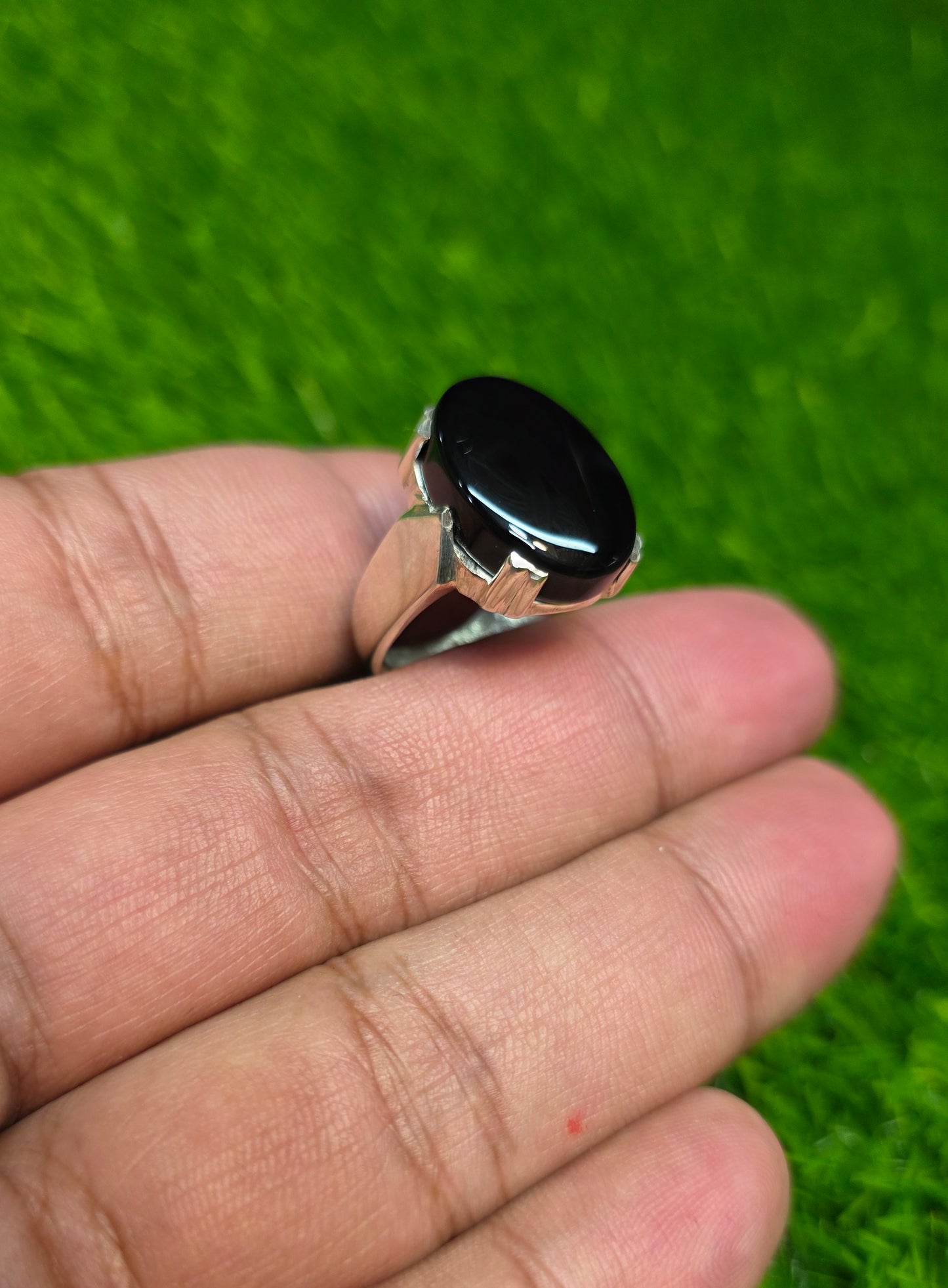 Premium Quality Black Aqeeq Ring