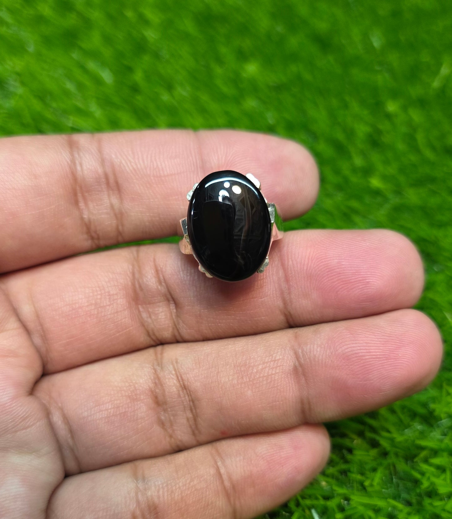 Premium Quality Black Aqeeq Ring
