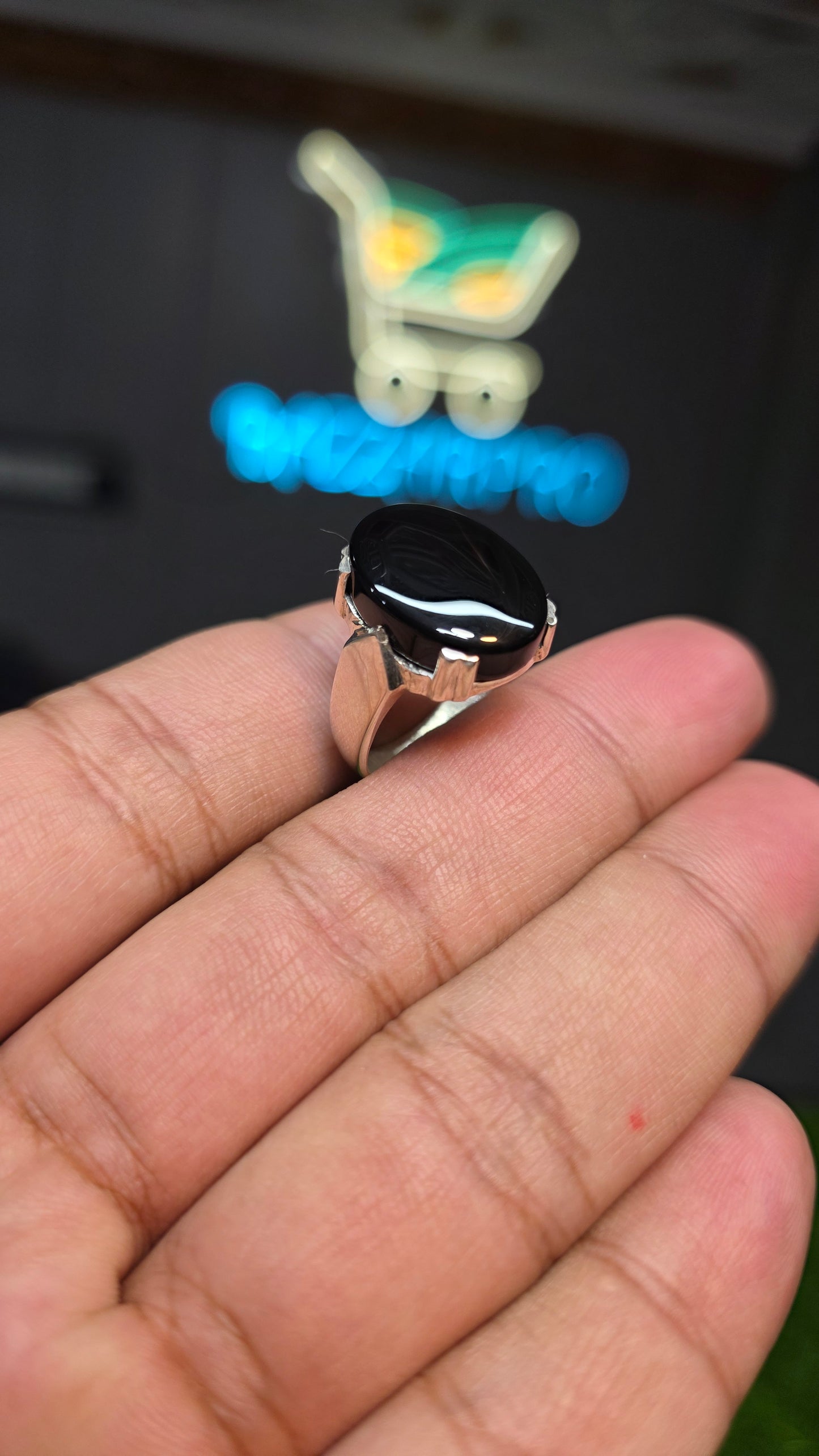 Premium Quality Black Aqeeq Ring