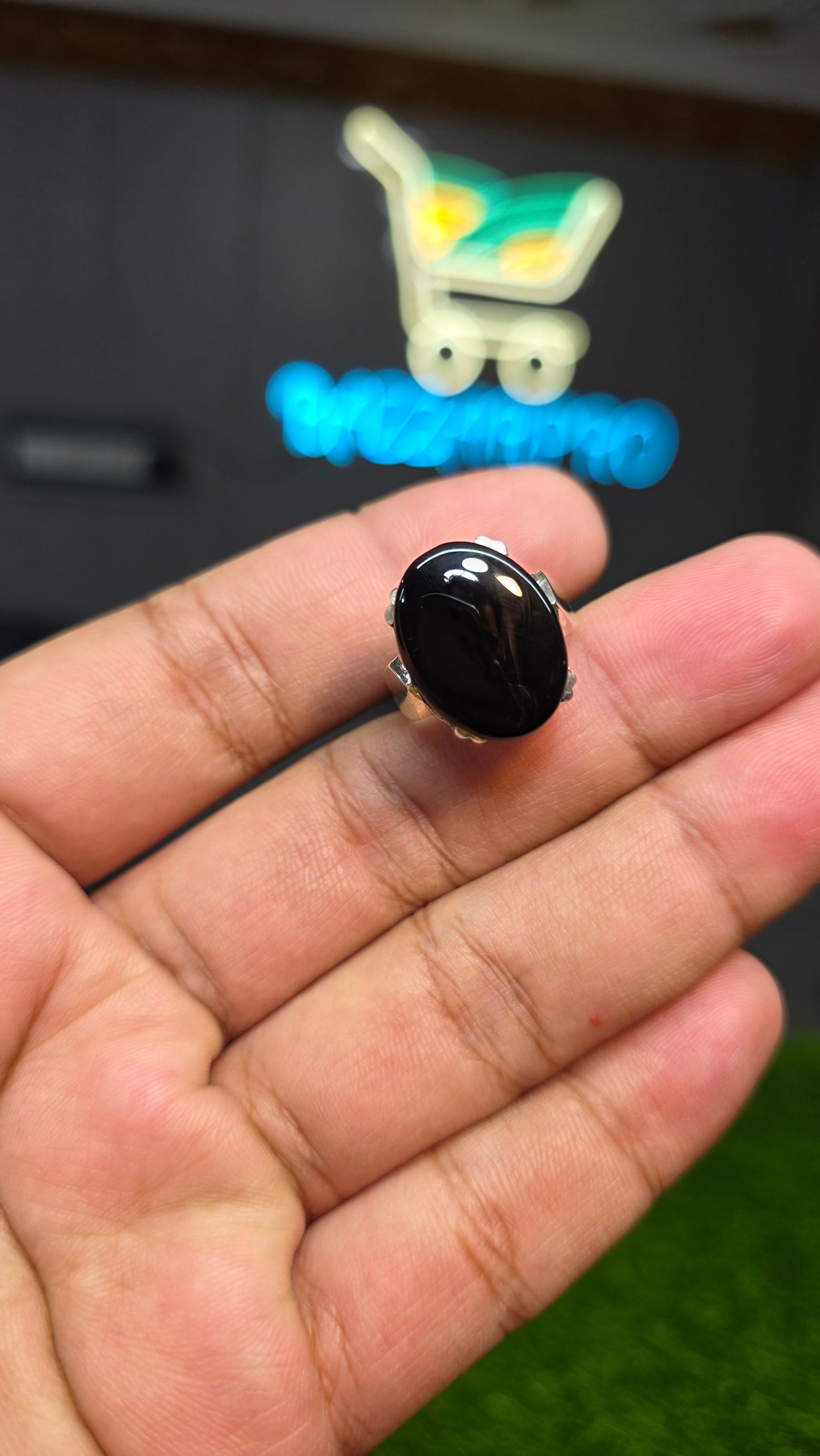 Premium Quality Black Aqeeq Ring