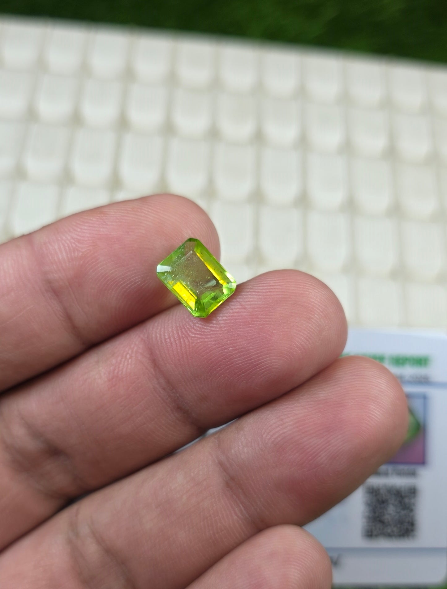 Natural Peridot Stone With Lab Certificate