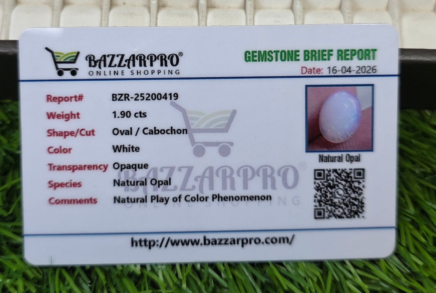 Natural Full Fire Opal Stone With Lab Certificate