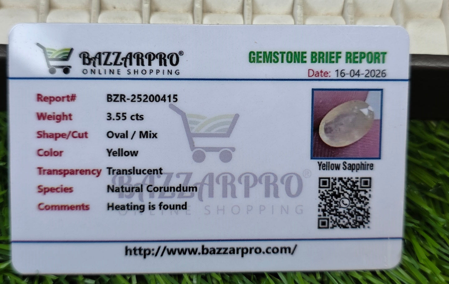 Natural Ceylon Pukhraj Stone With Lab Certificate