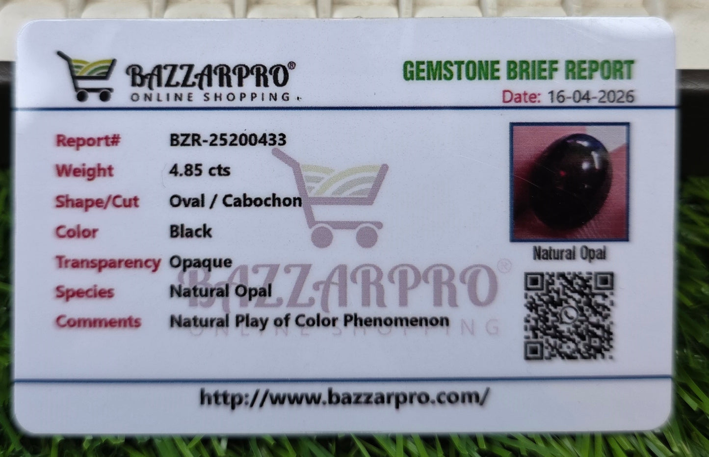 Natural Full Fire Opal Stone With Lab Certificate