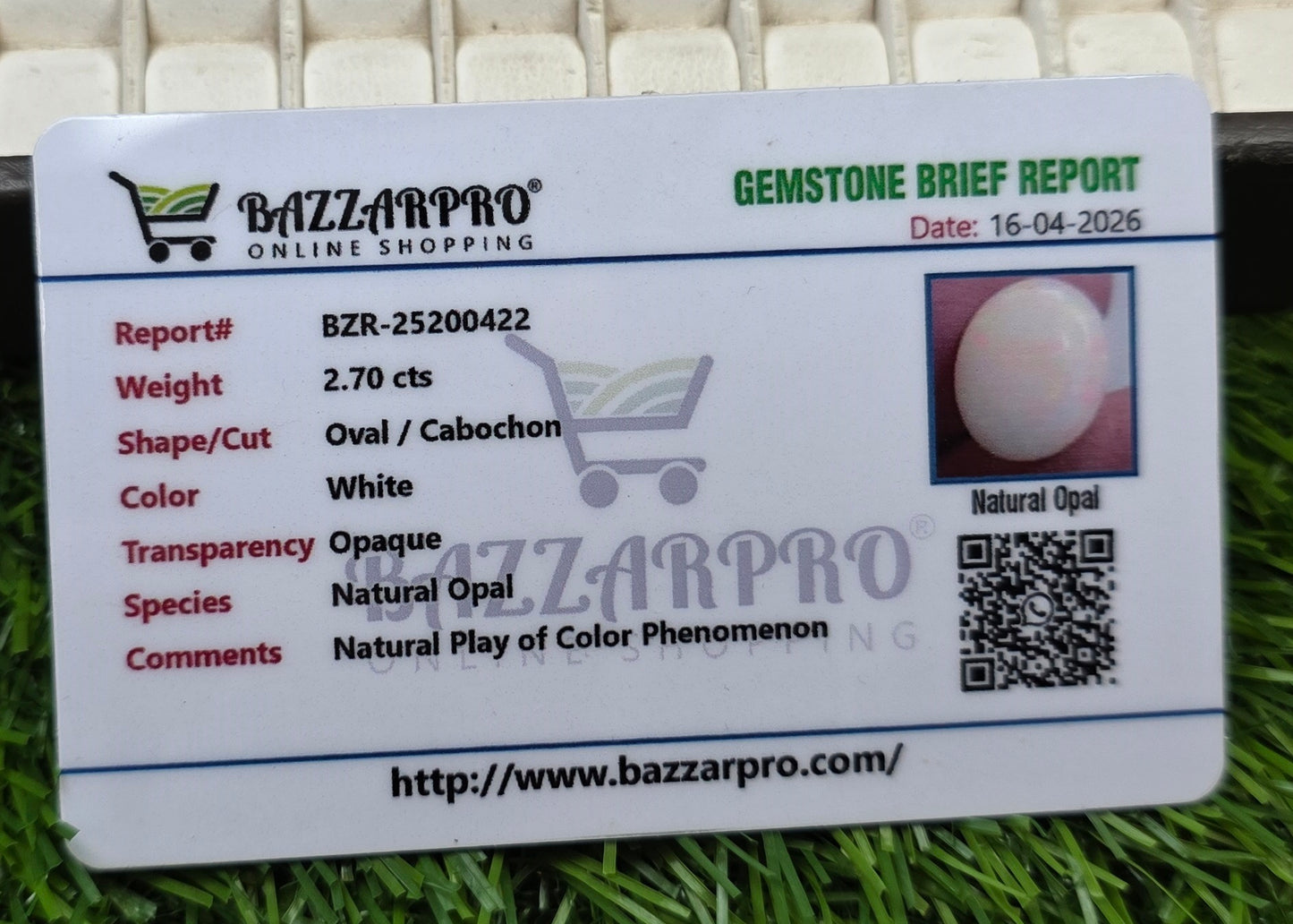 Natural Full Fire Opal Stone With Lab Certificate