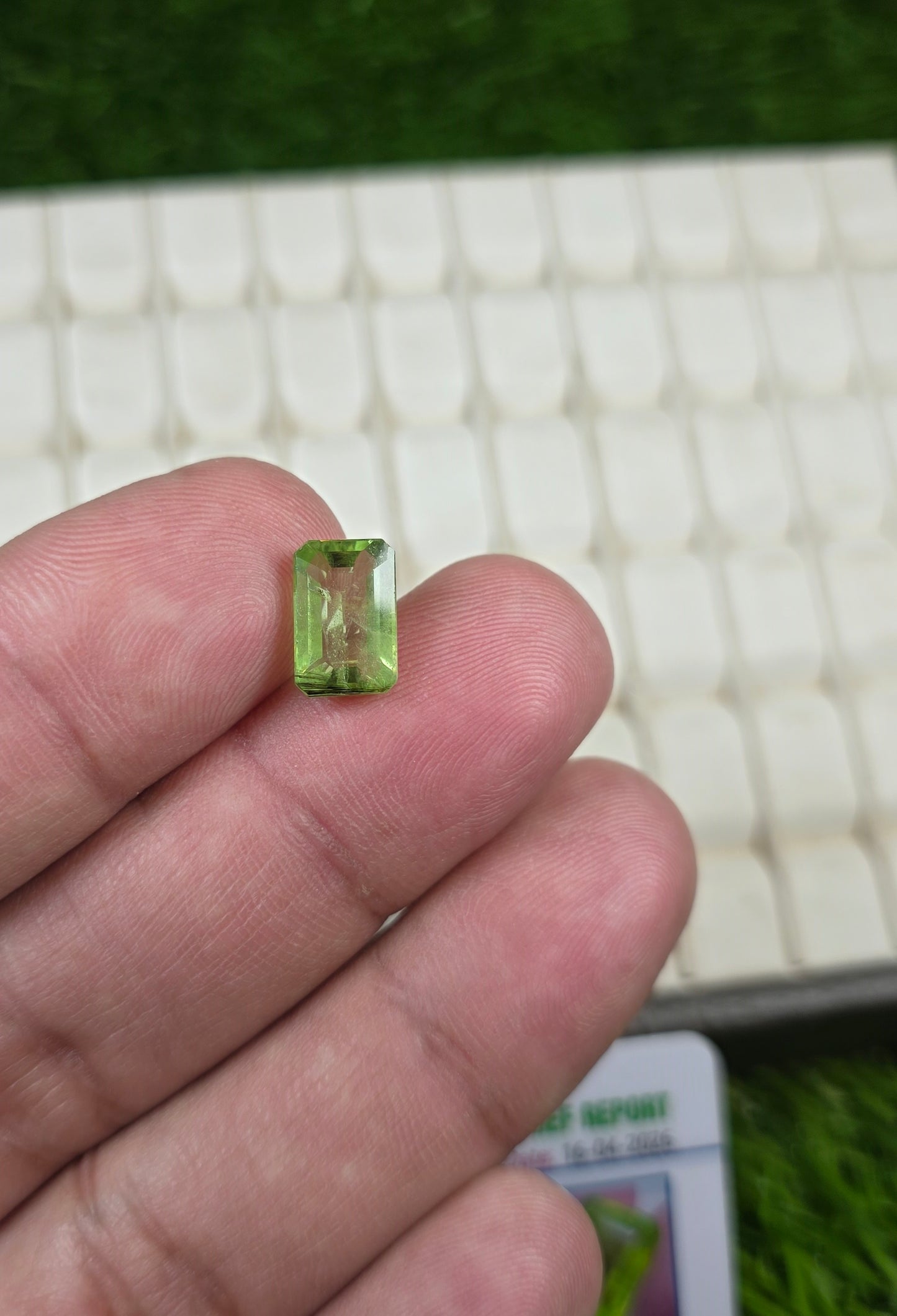 Natural Peridot Stone With Lab Certificate