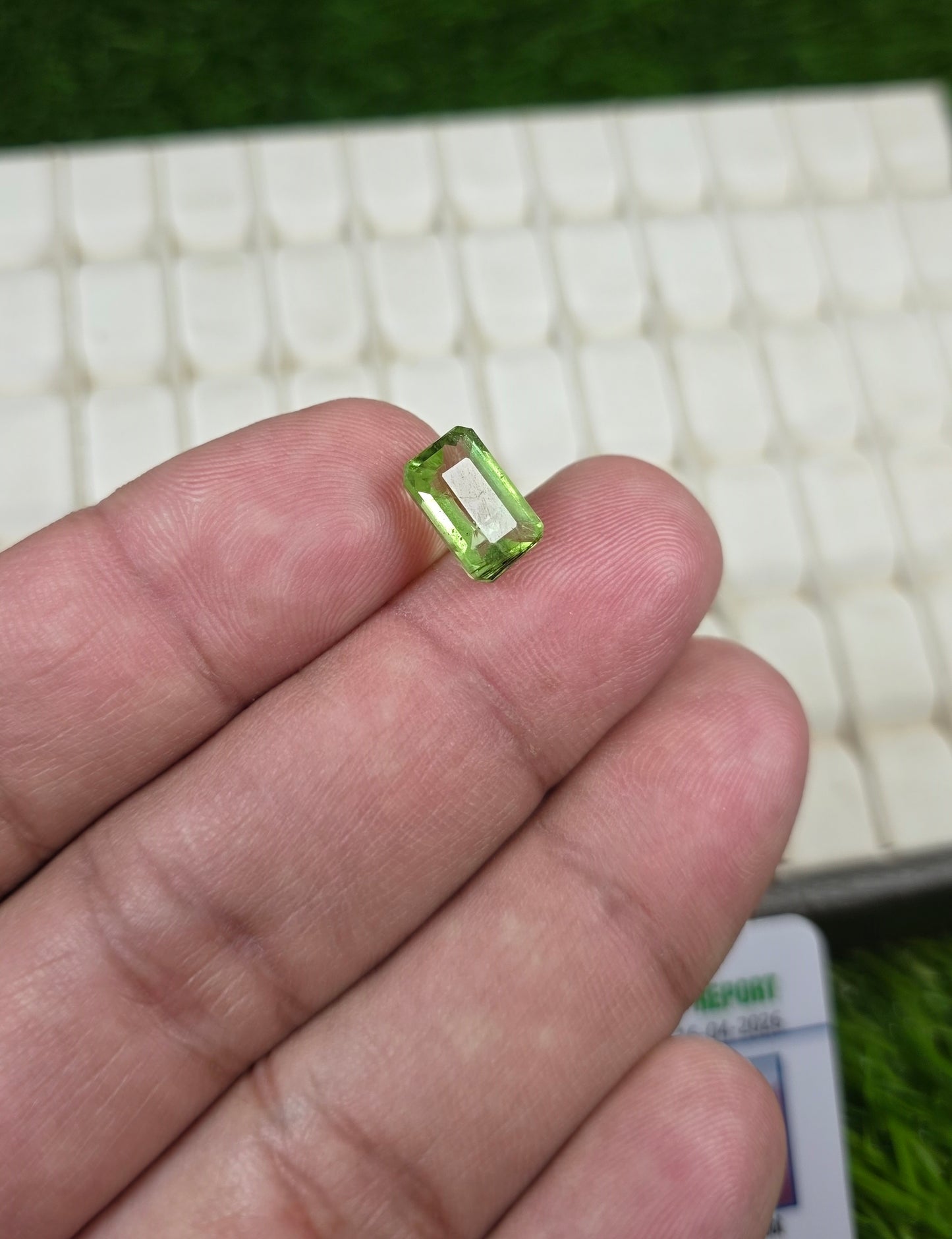 Natural Peridot Stone With Lab Certificate