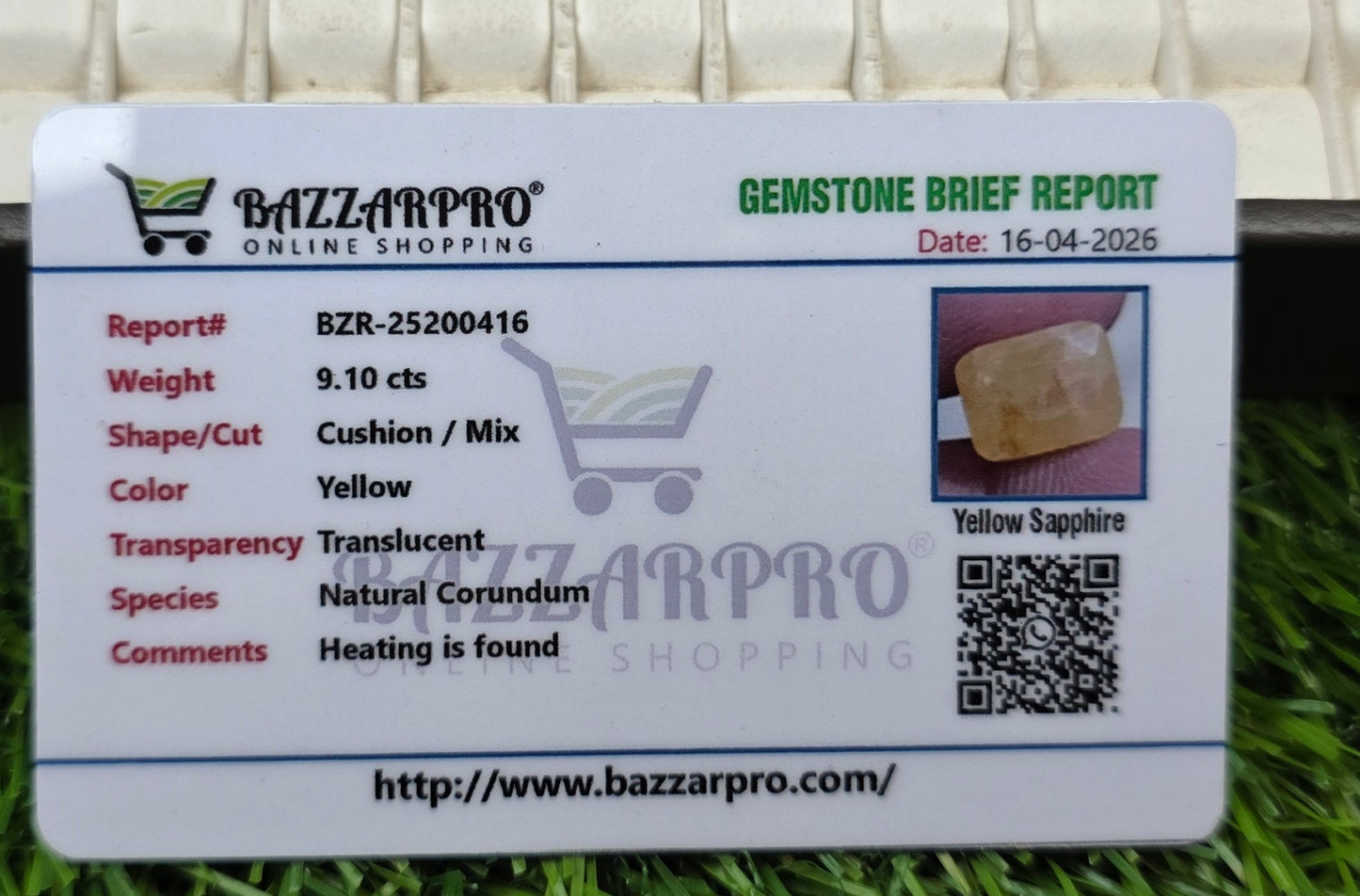 Natural Ceylon Pukhraj Stone With Lab Certificate