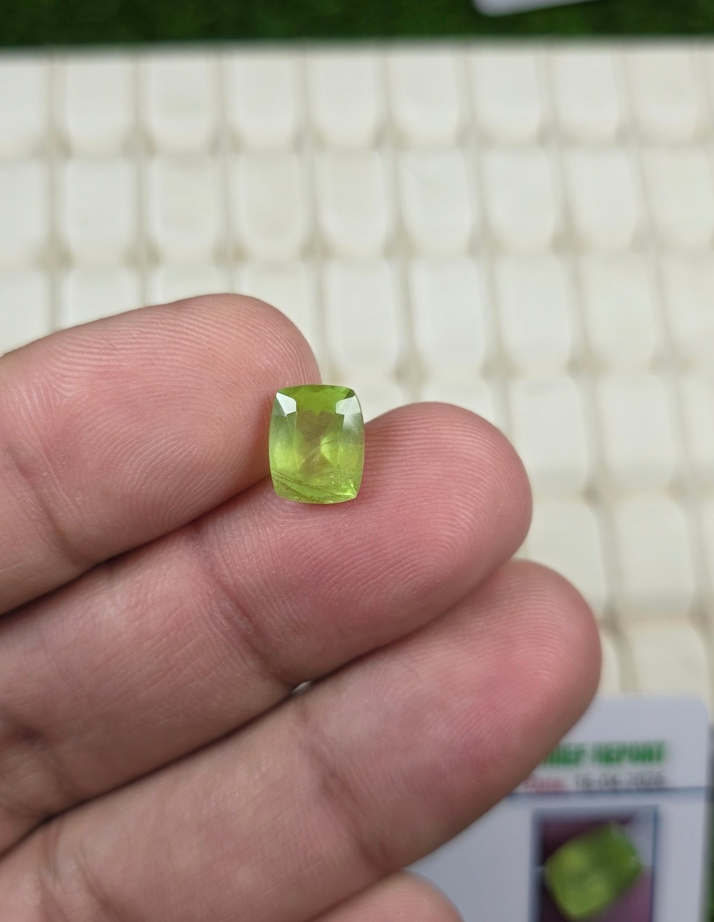 Natural Peridot Stone With Lab Certificate